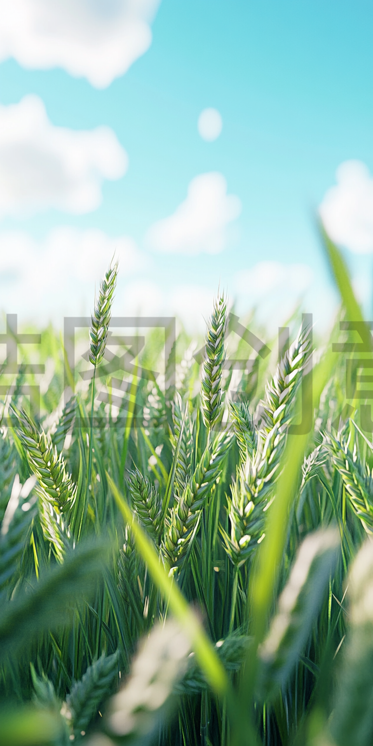 定设网-数字艺术大自然植物绿色麦穗场景背景图片素材