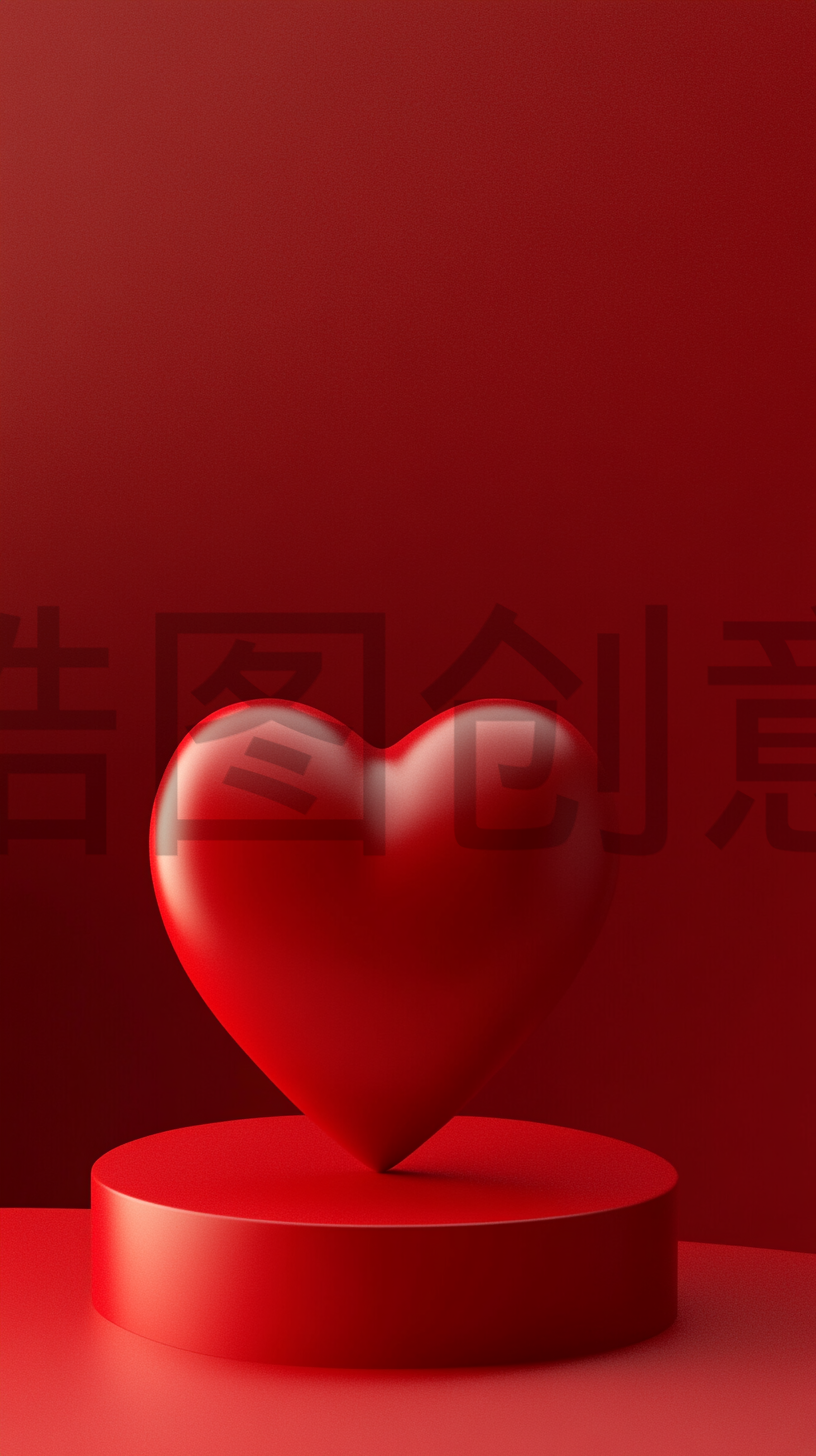 定设网-情人节促销活动3d立体浪漫爱心礼盒简约展台背景