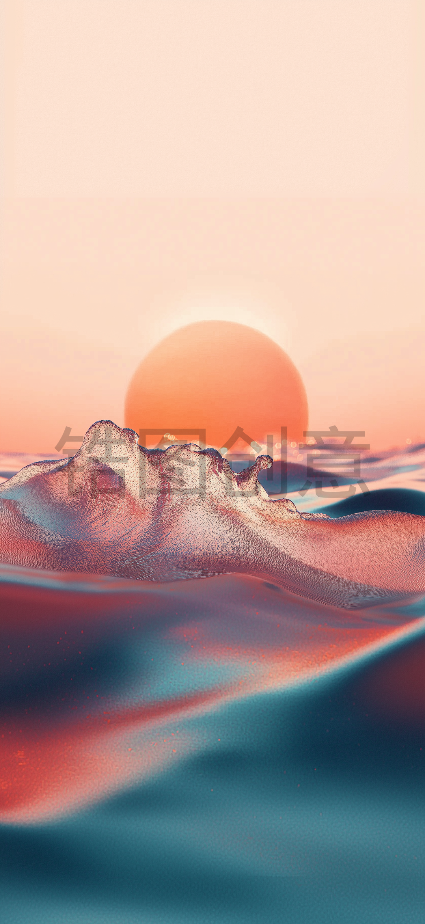 定设网-湖面太阳哑光艺术质感画面
