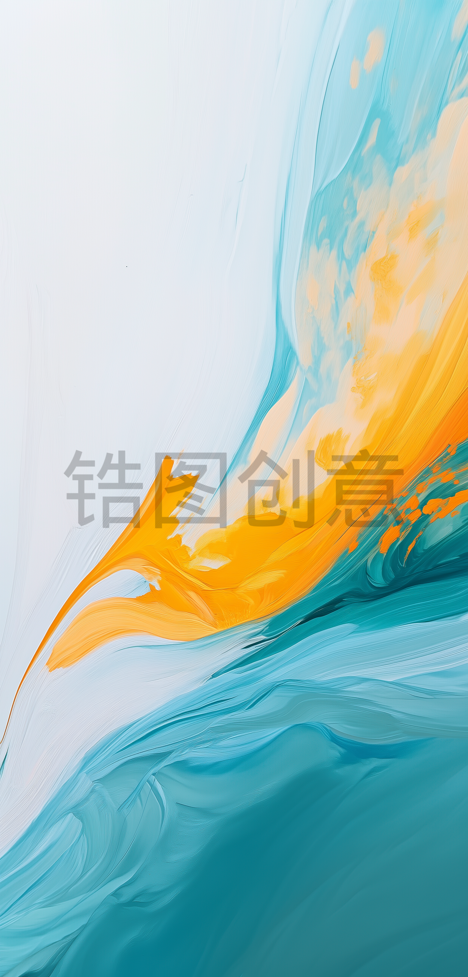 定设网-蓝色渐变抽象水彩油画丙烯肌理纹理质感背景