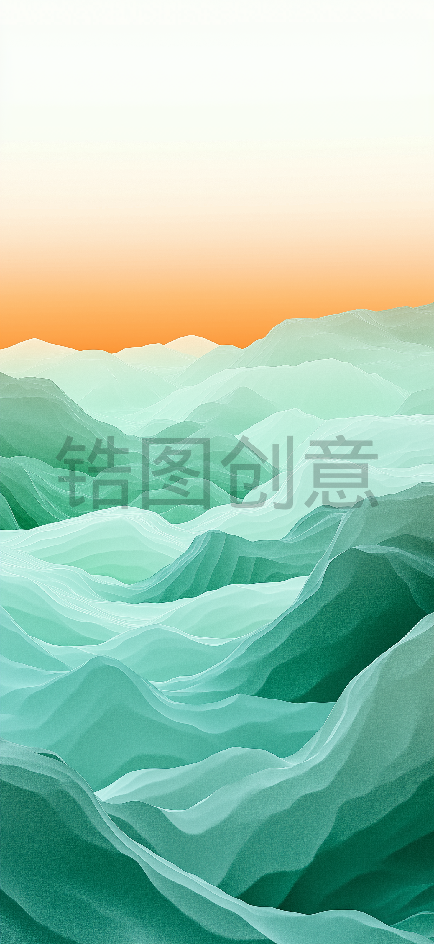 定设网-绿色渐变波浪状抽象纹理质感背景
