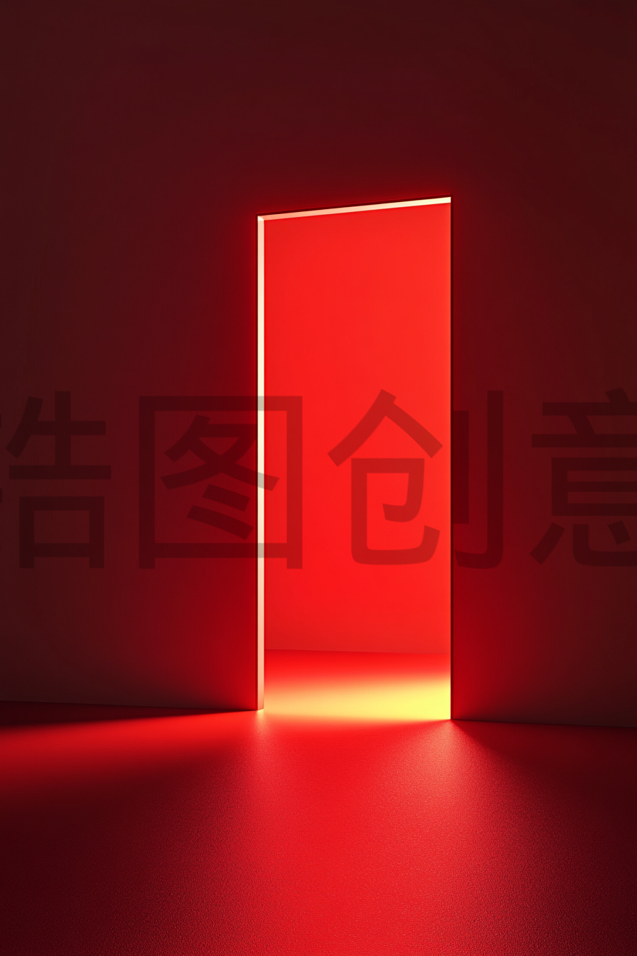 定设网-红色门空间背景场景图片素材