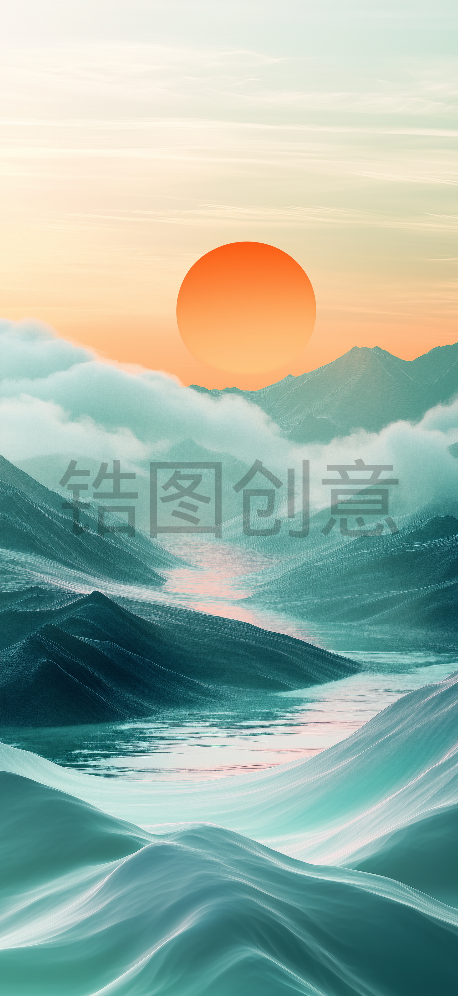 定设网-中国风山水意境质感肌理背景素材