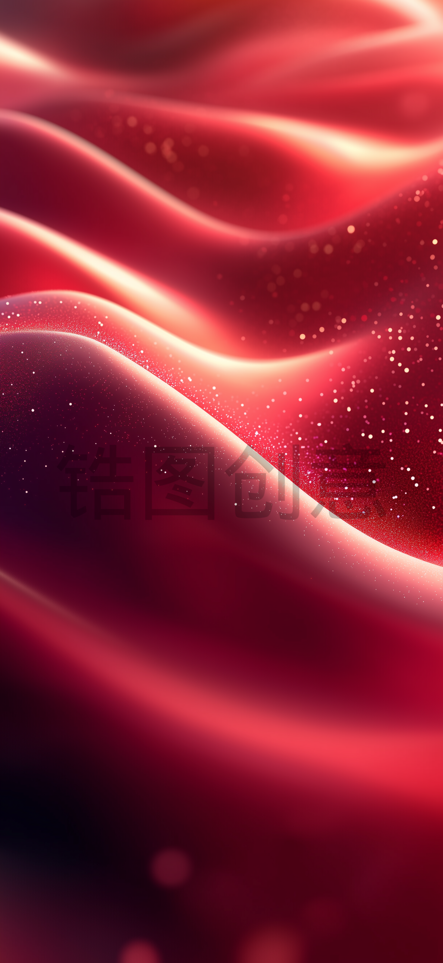 定设网-红色流动波浪曲线丝绸质感背景