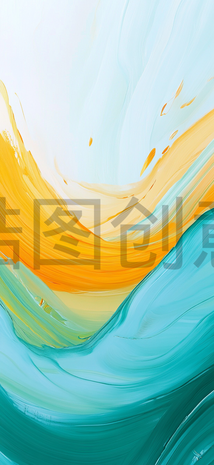 定设网-绿色断李抽象油画内烯肌理纹理质感背暑