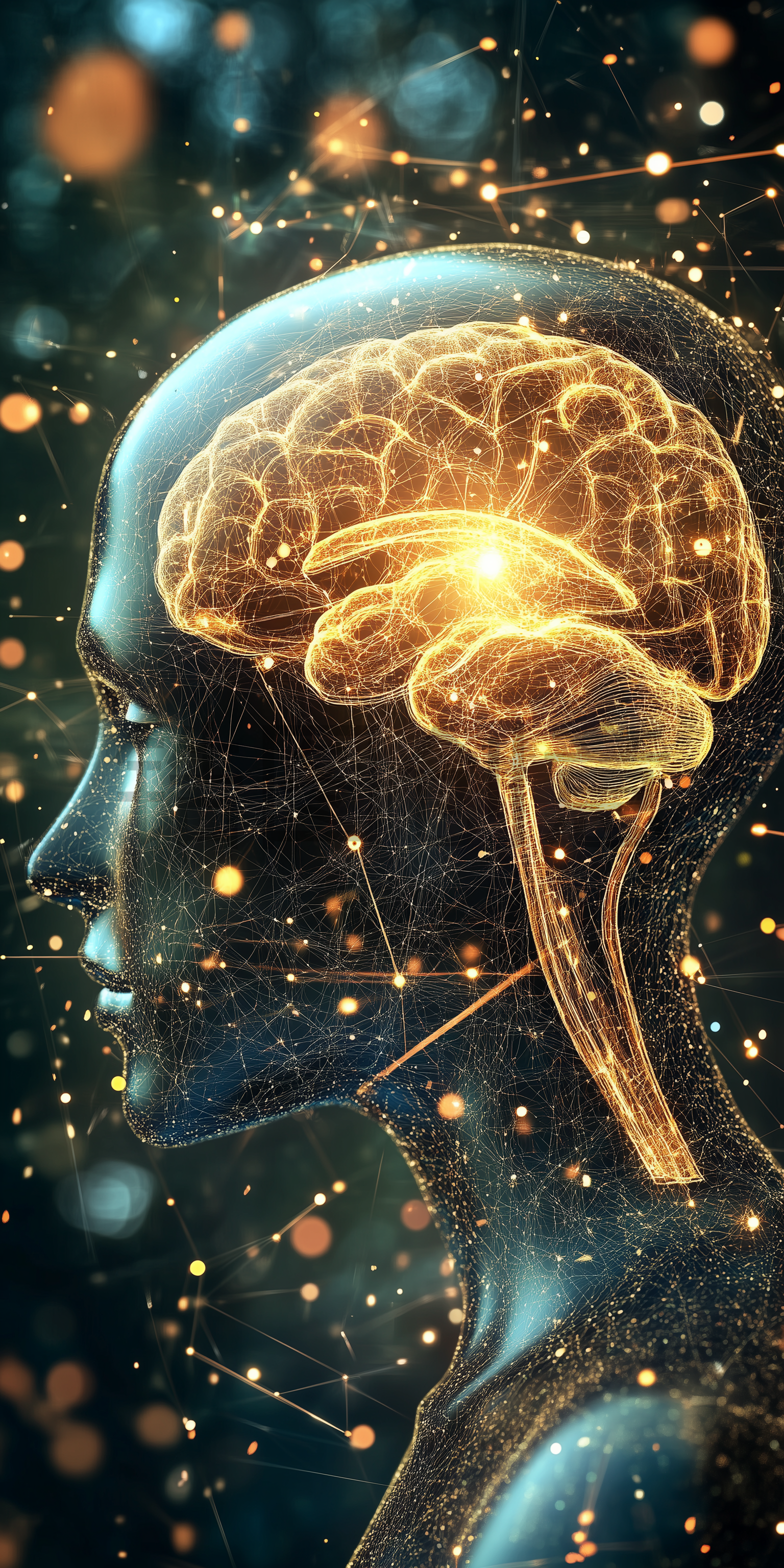 定设网-数字艺术量子计算人脑神经网络结构科技技术背景