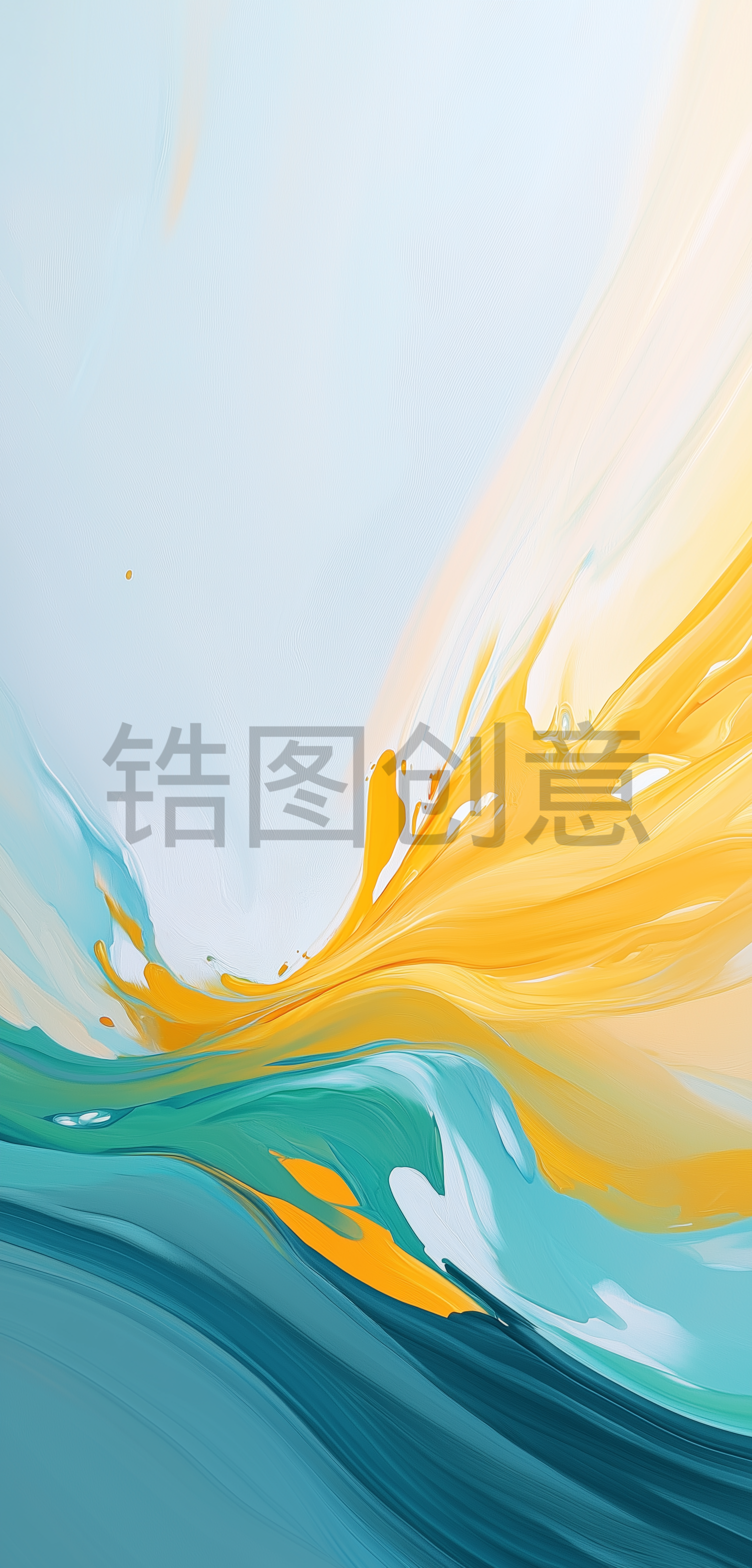 定设网-蓝色渐变抽象水彩油画丙烯肌理纹理质感背景