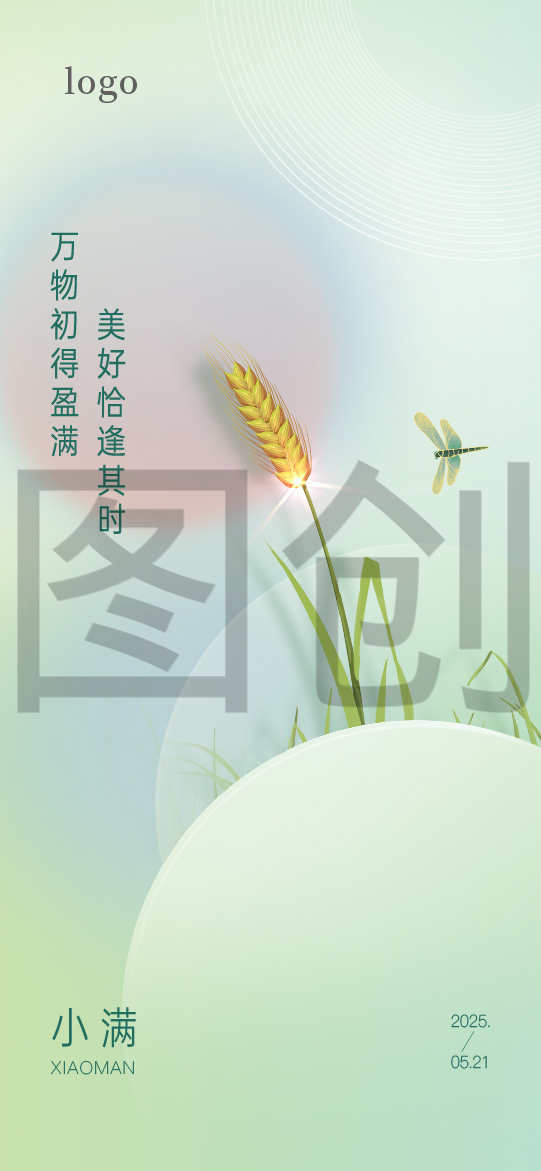 小满节气简约海报