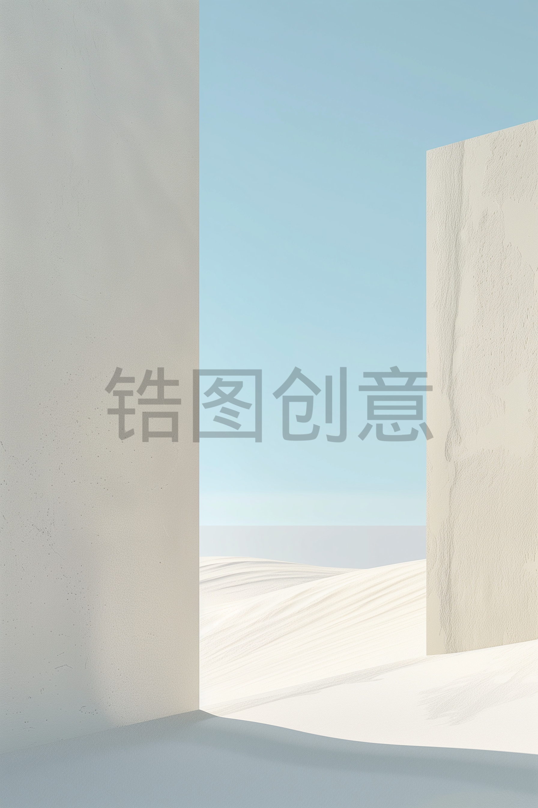 定设网-建筑系列蓝色大气建筑空间简约空间感渐变背景