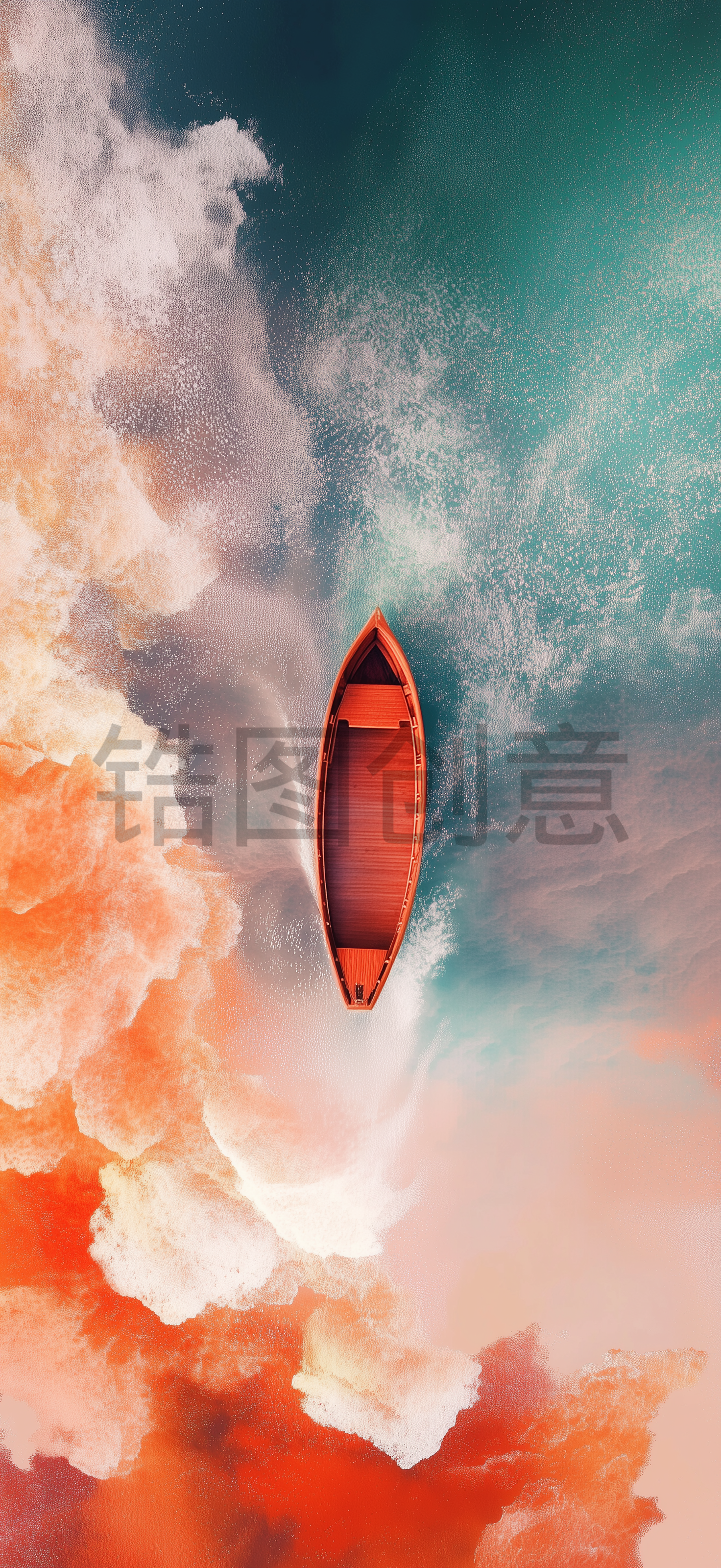 定设网-数字艺海中一艘船俯视背景素材