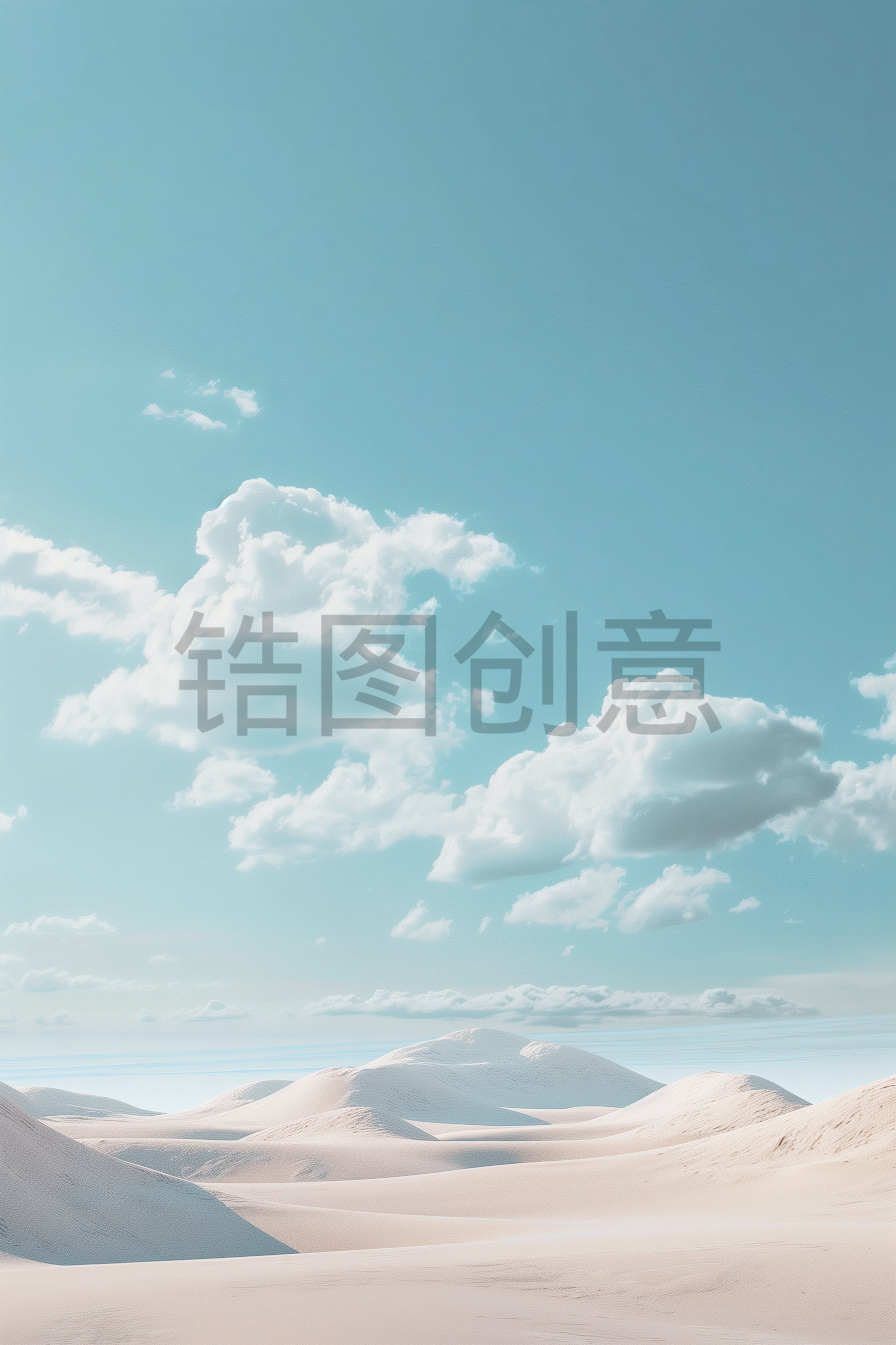 定设网-自然系列白天白云沙漠沙丘简约渐变背景