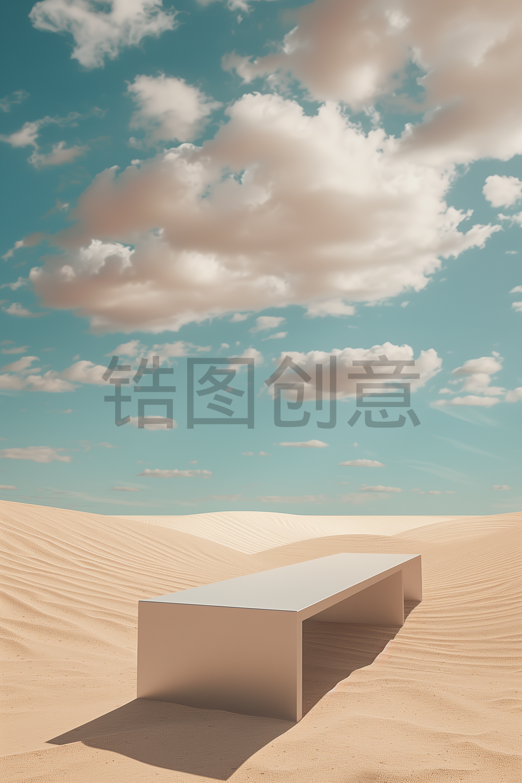 定设网-自然系列白天白云沙漠沙丘简约渐变背景