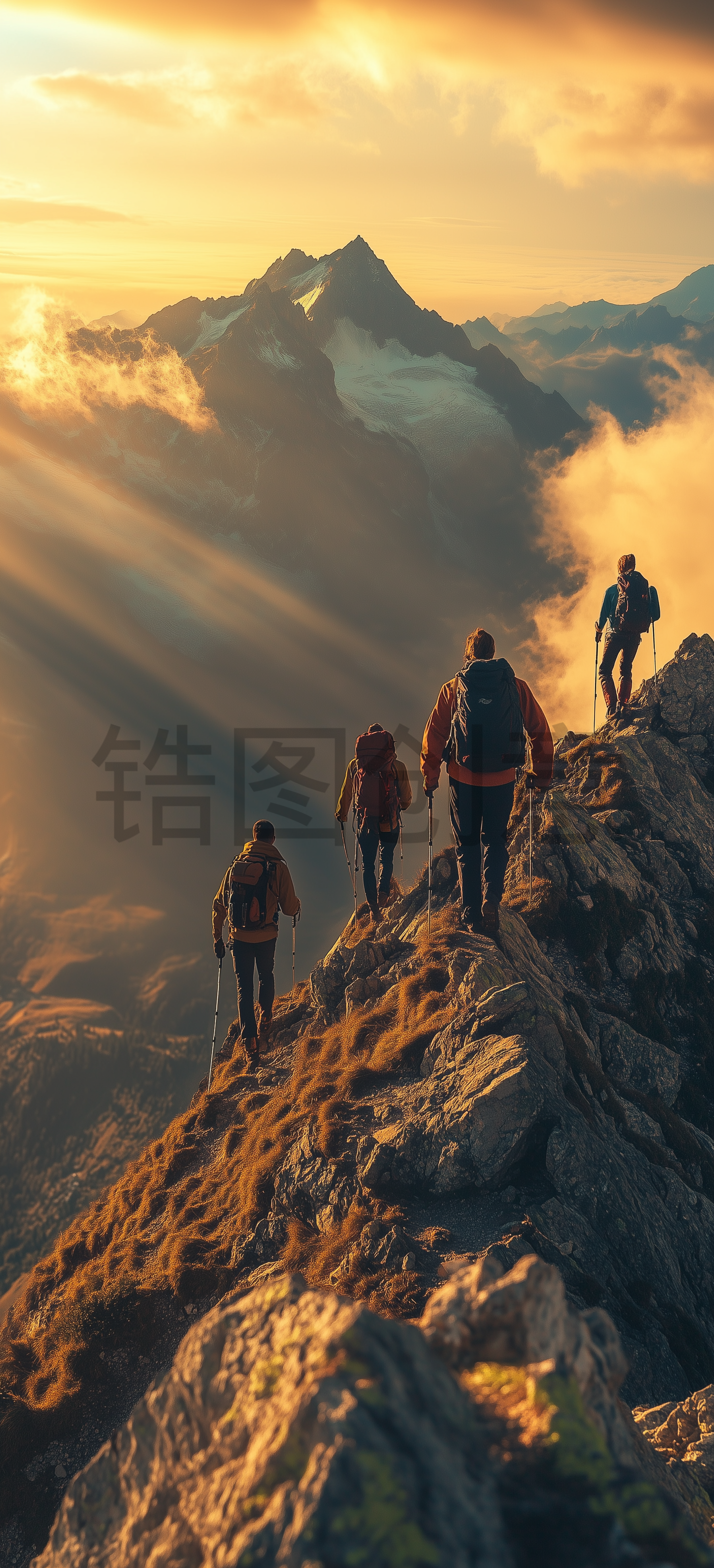 定设网-户外运动登山爬山看日出日落风光