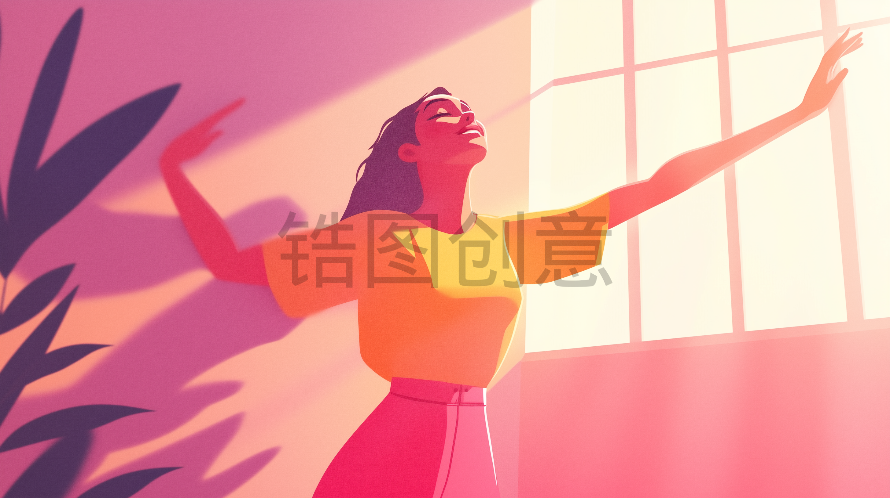 定设网-人物女生插画元素主题素材