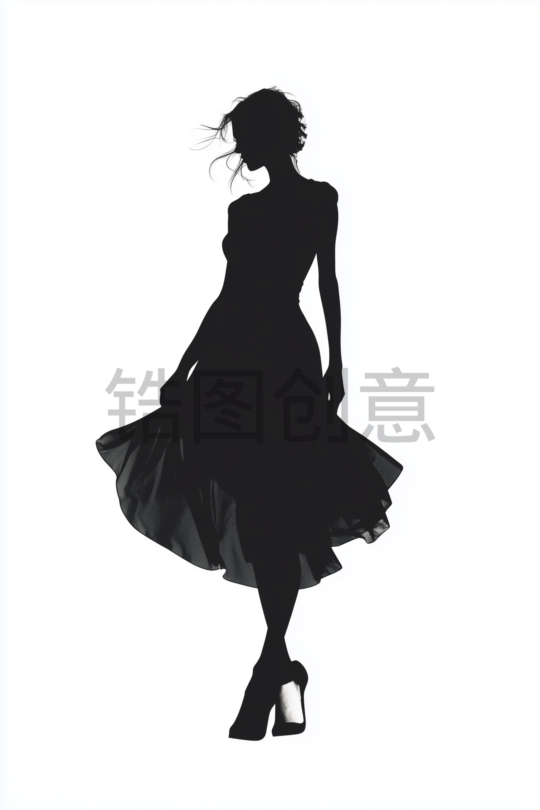 定设网-女神节妇女节母亲节女生节日人物剪影元素背景