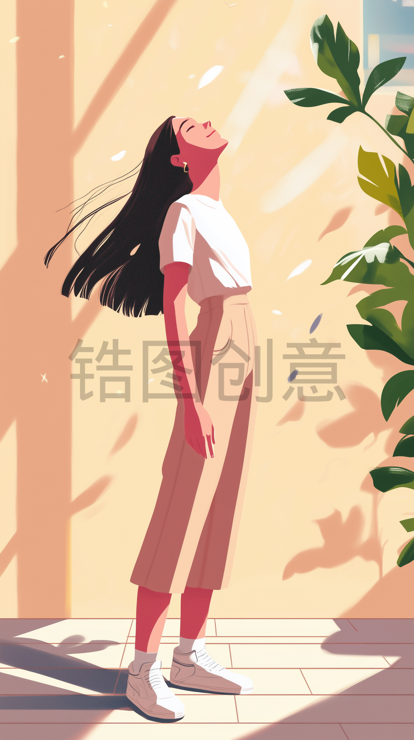 定设网-人物年轻时尚女生插画元素主题素材