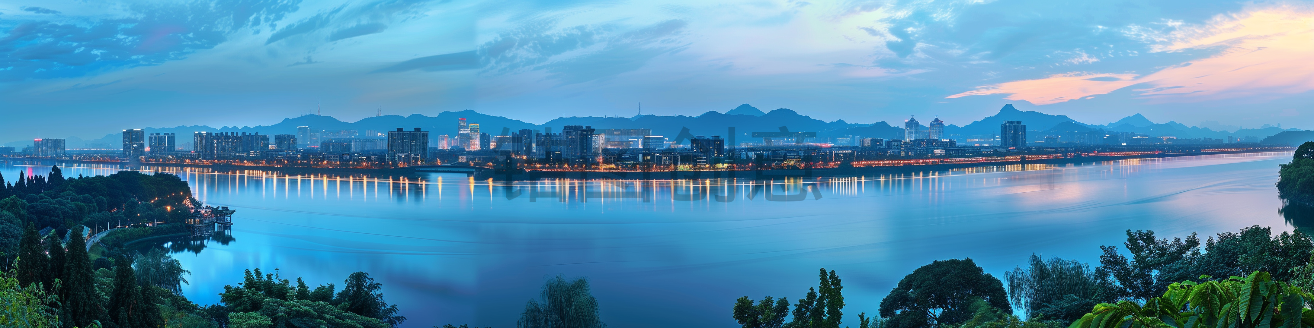 定设网-城市系列城市夜景风光写实背景