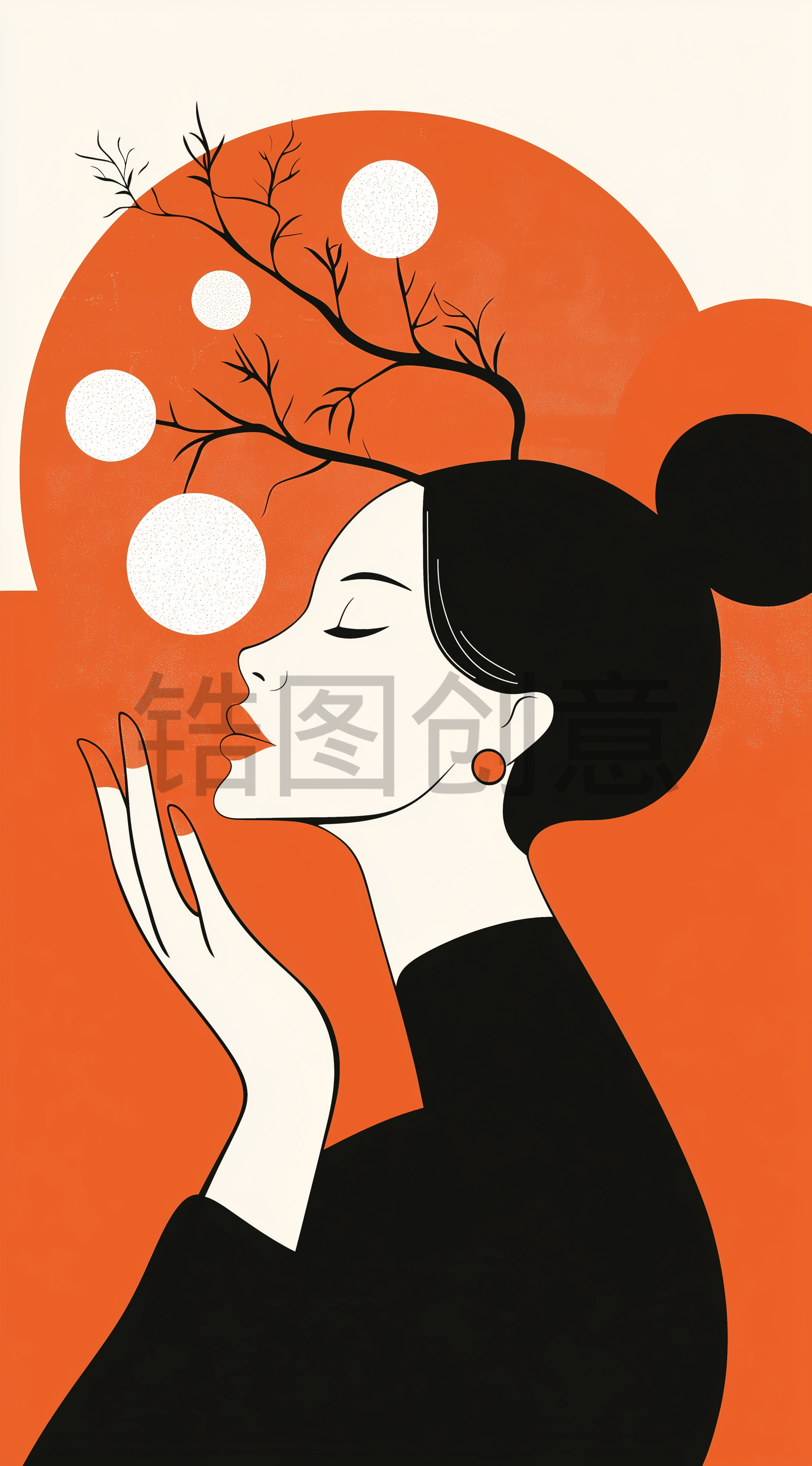 定设网-人物年轻时尚女生插画元素主题素材