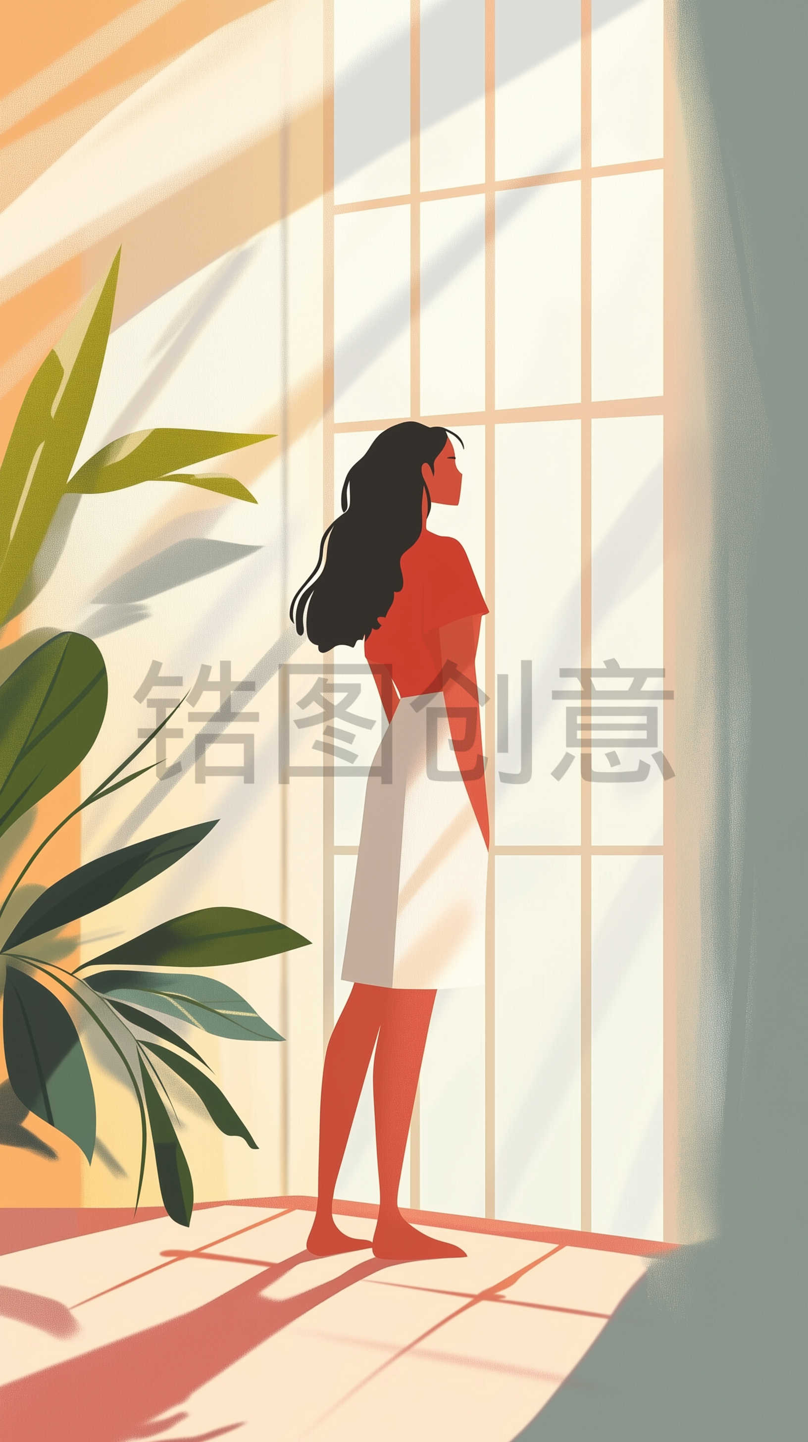 定设网-人物年轻女生插画元素主题素材