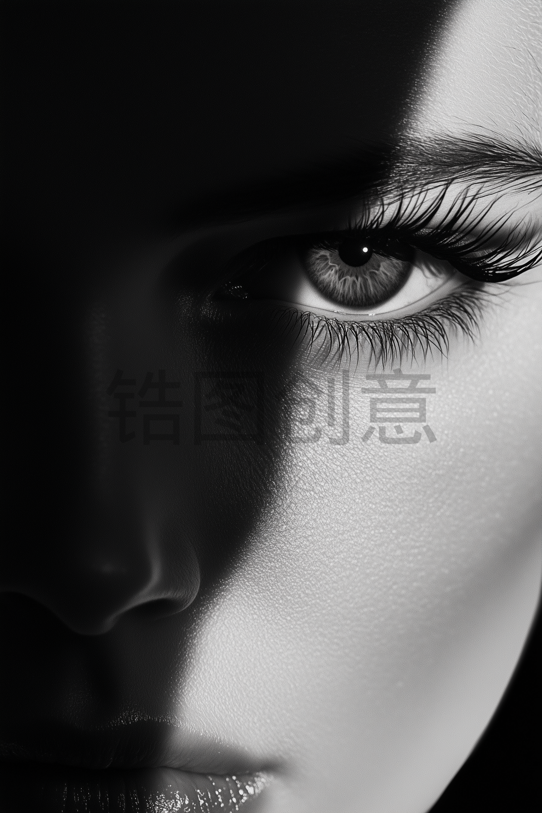 定设网-黑白调国外女模特明星肤感质感人物素材