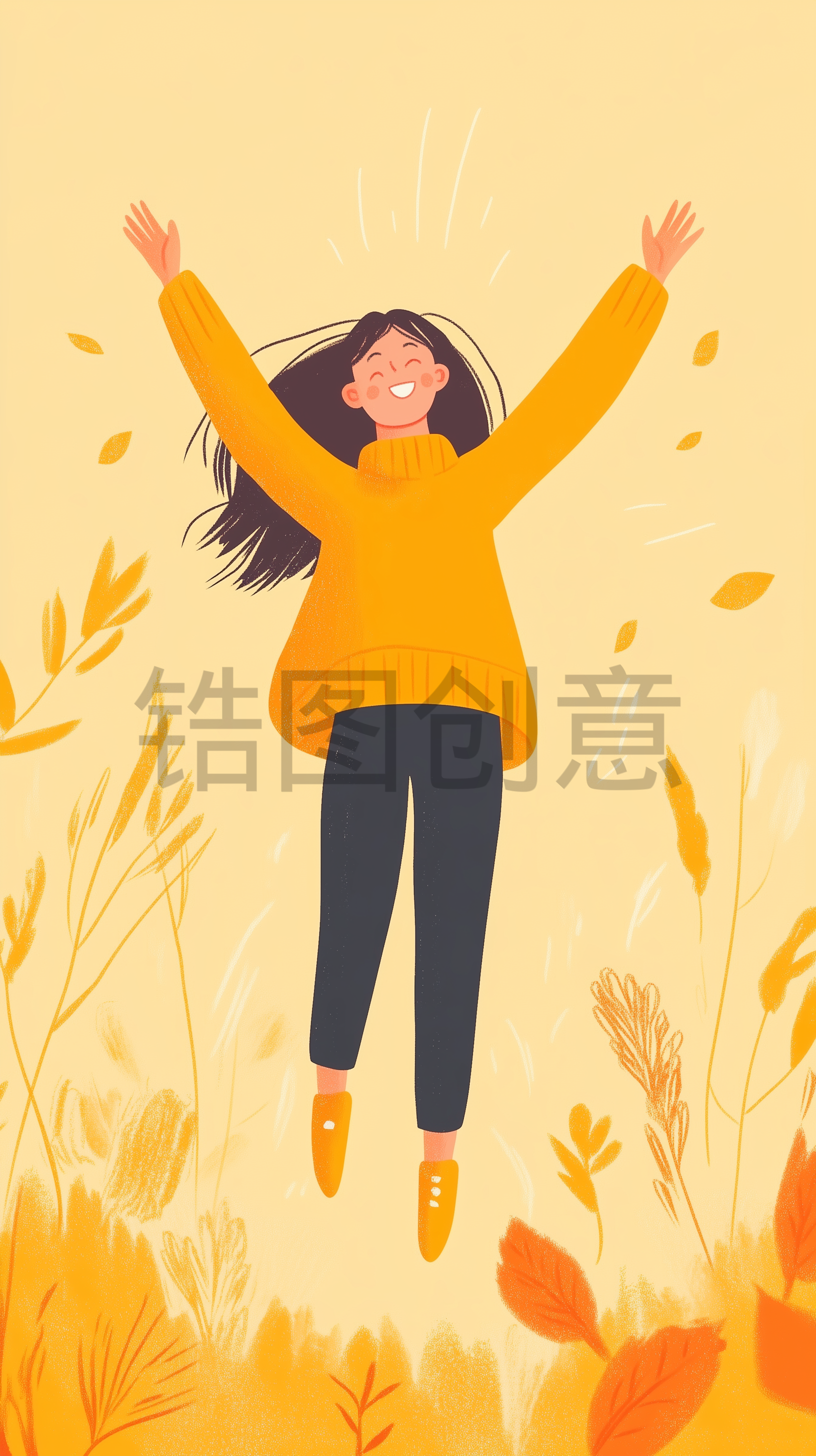 定设网-人物可爱女生插画元素主题素材
