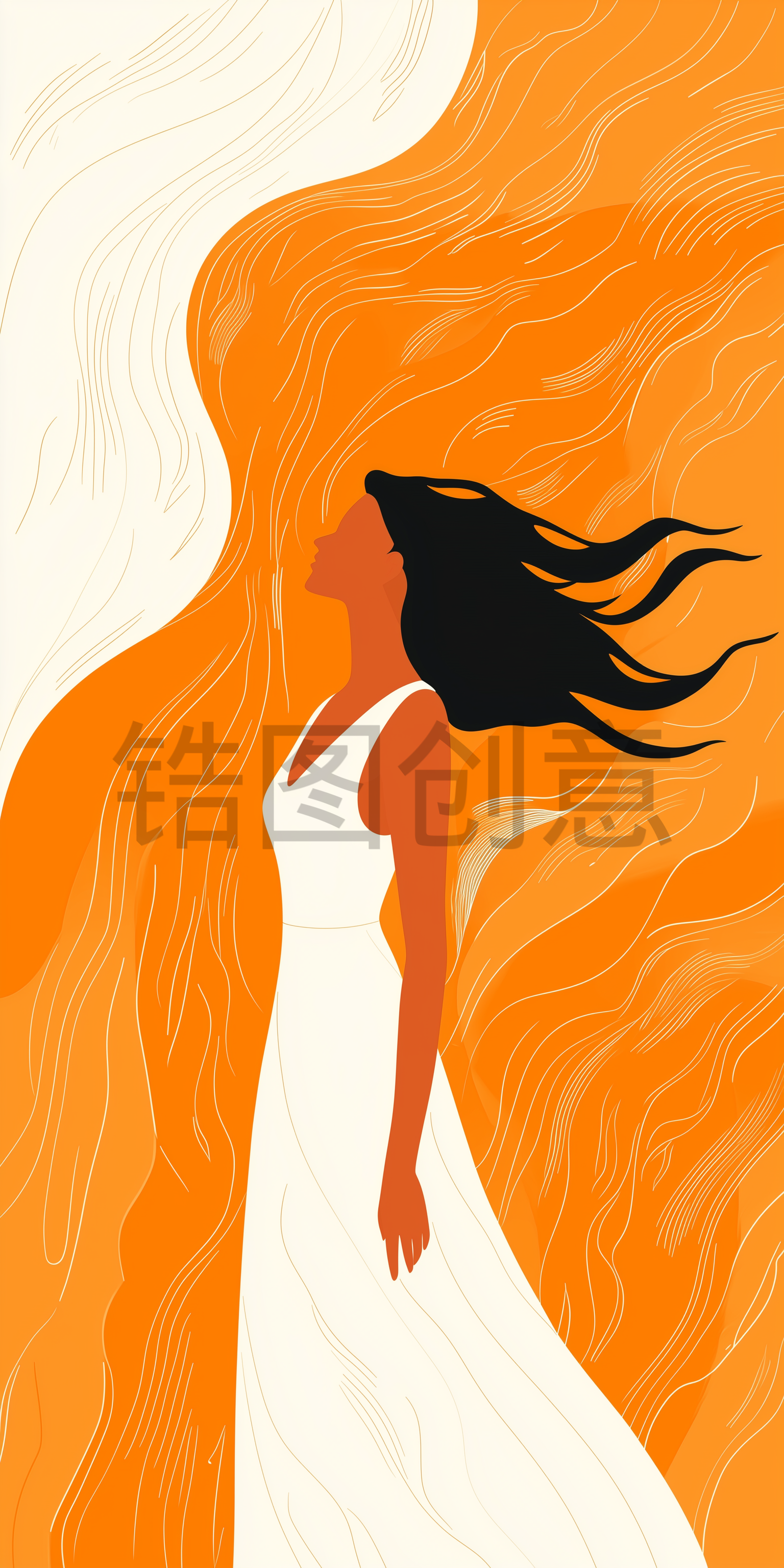定设网-38妇女节女神节节日卡通插画背景png素材
