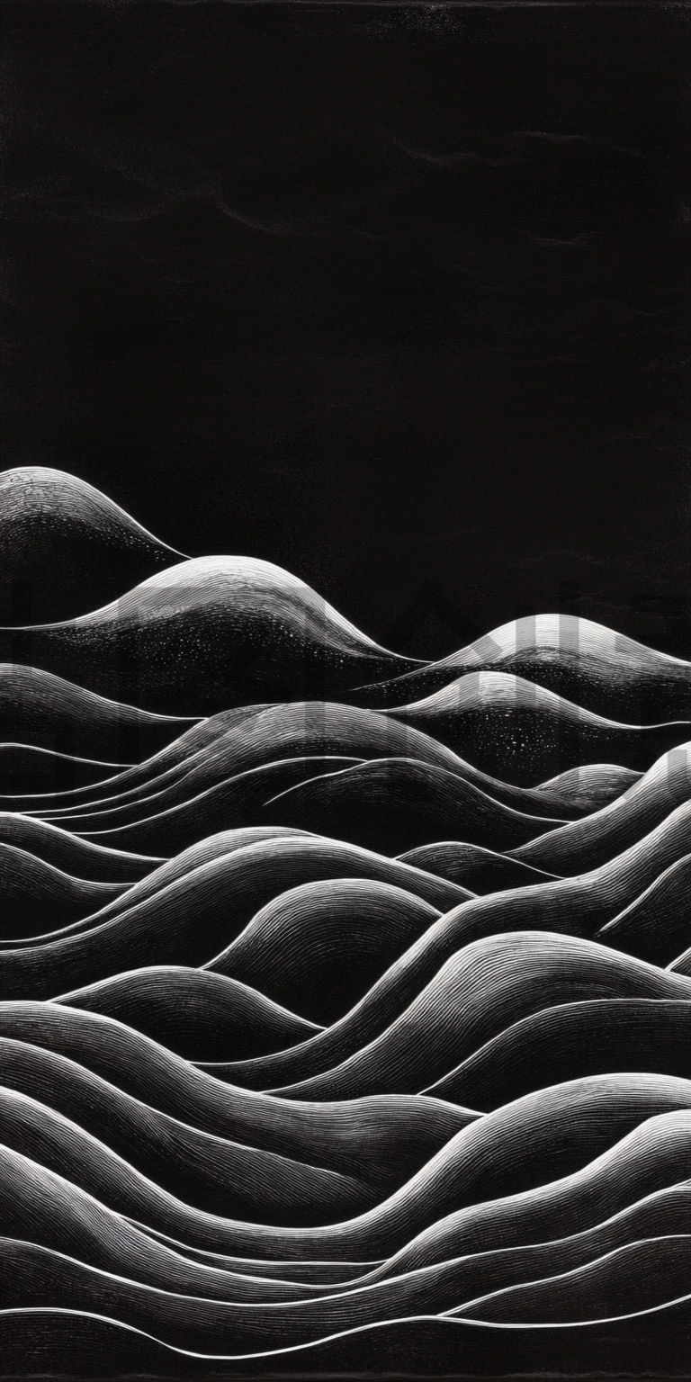 定设网-黑白调国风流动波浪曲线质感背景