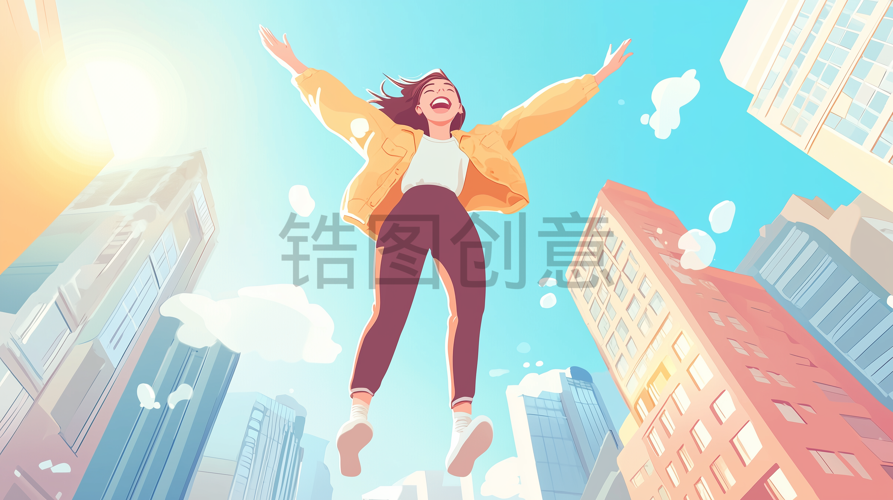 定设网-人物年轻时尚女生插画元素主题素材