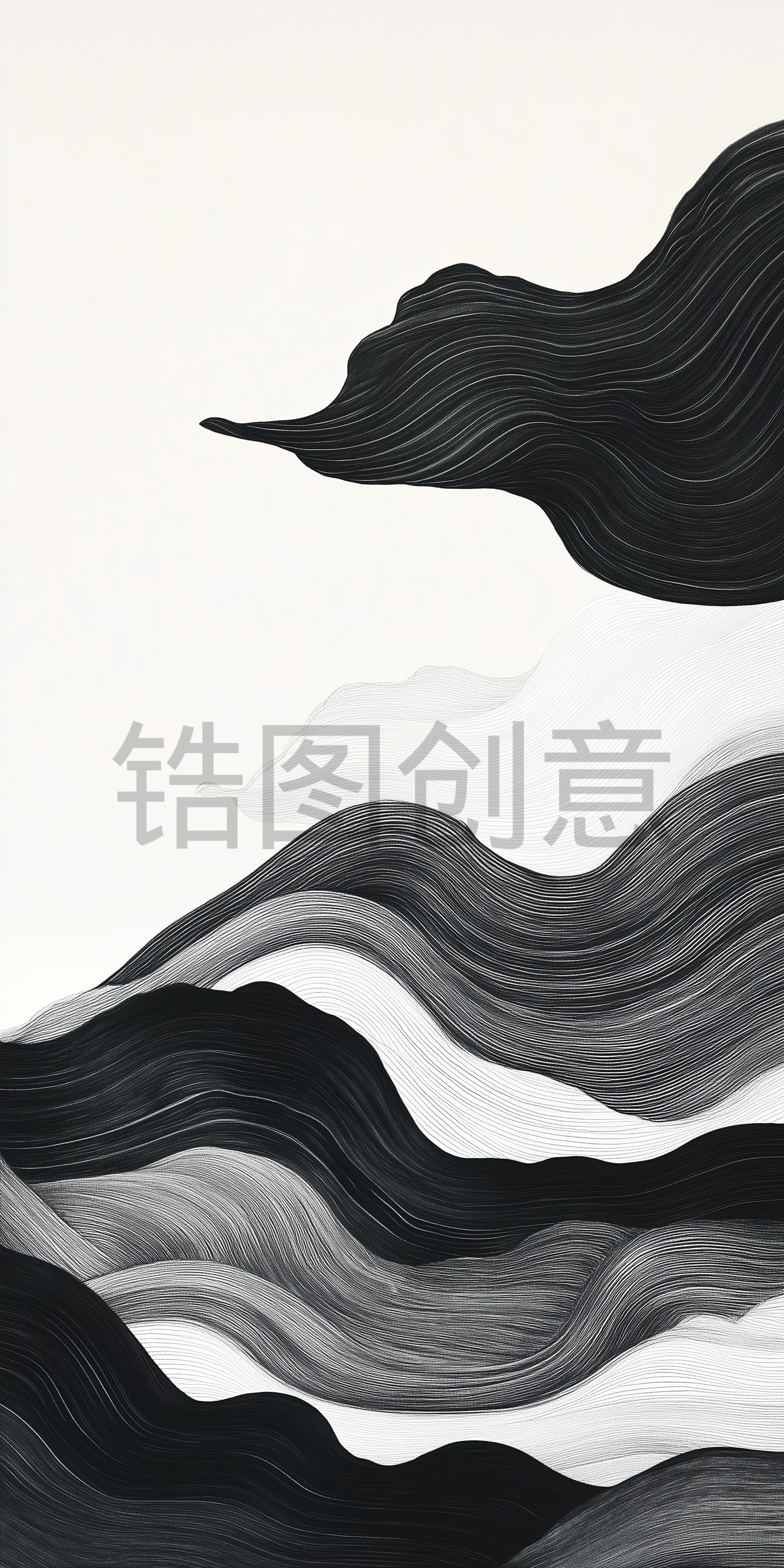 定设网-黑白相间的无缝隙抽象纹理背景