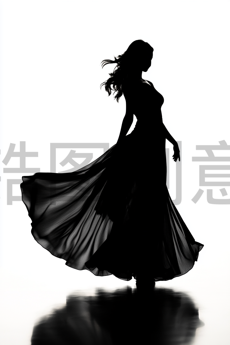 定设网-女神节妇女节母亲节女生节日人物剪影元素背景