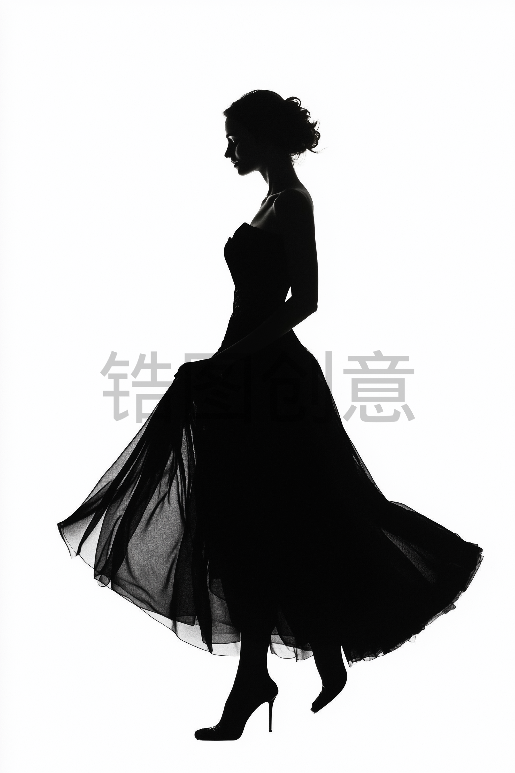 定设网-女神节妇女节母亲节女生节日人物剪影元素背景