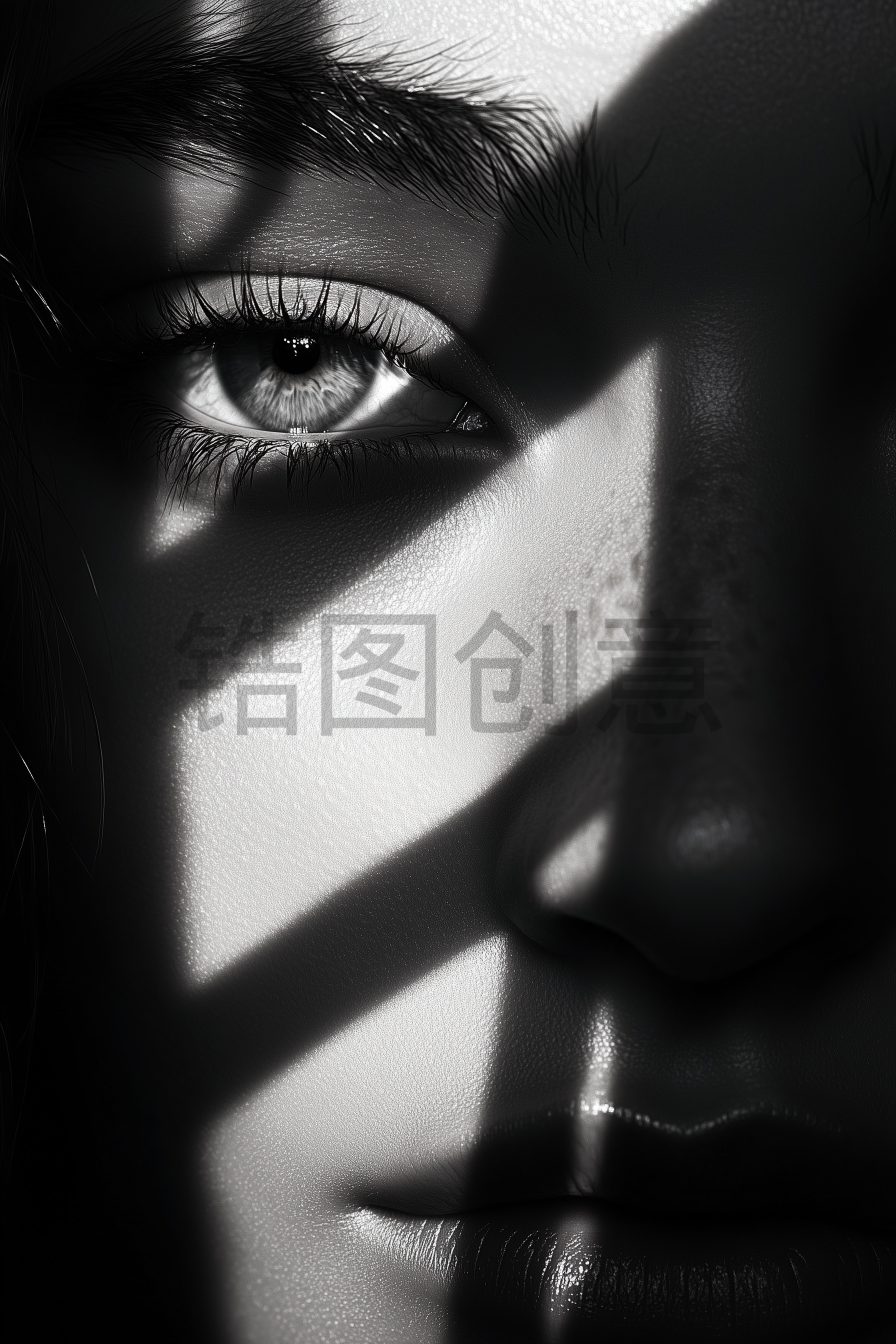 定设网-黑白调女模特明星肤感质感人物素材