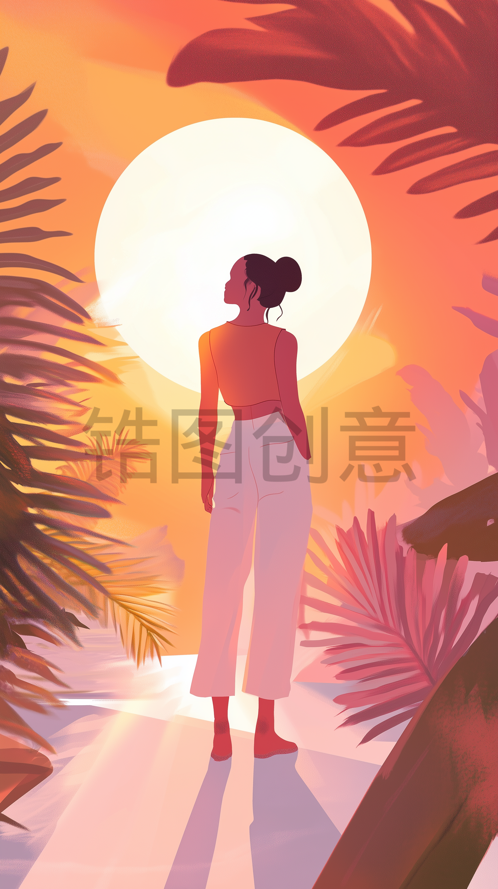 定设网-人物年轻时尚女生插画元素主题素材