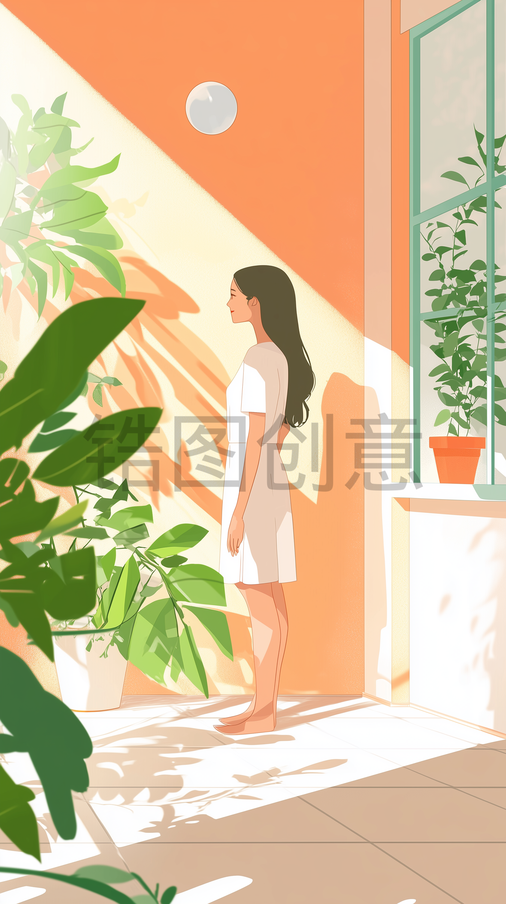 定设网-人物年轻女生插画元素主题素材