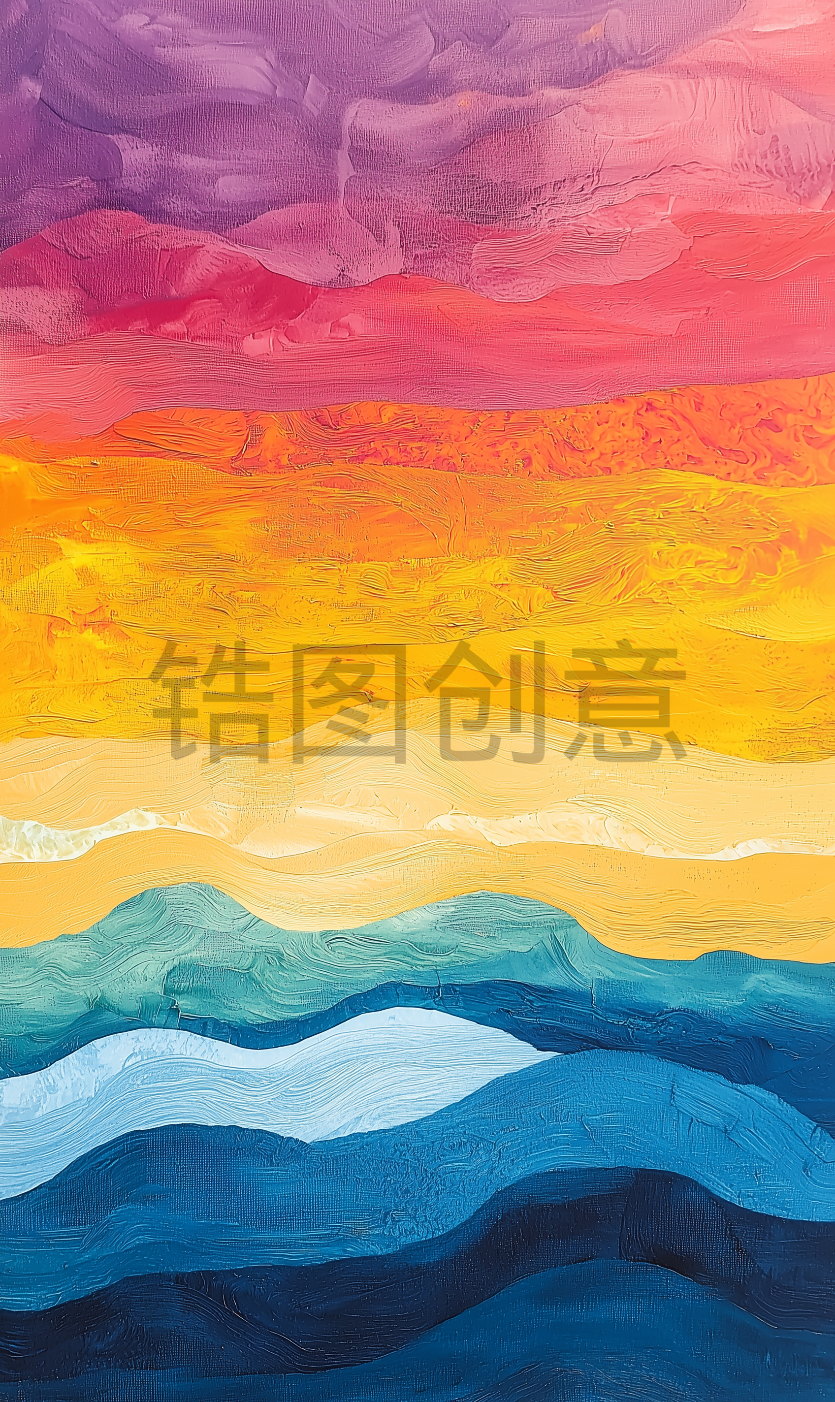 定设网-抽象波浪海浪油画丙烯相溶肌理纹理质感背景