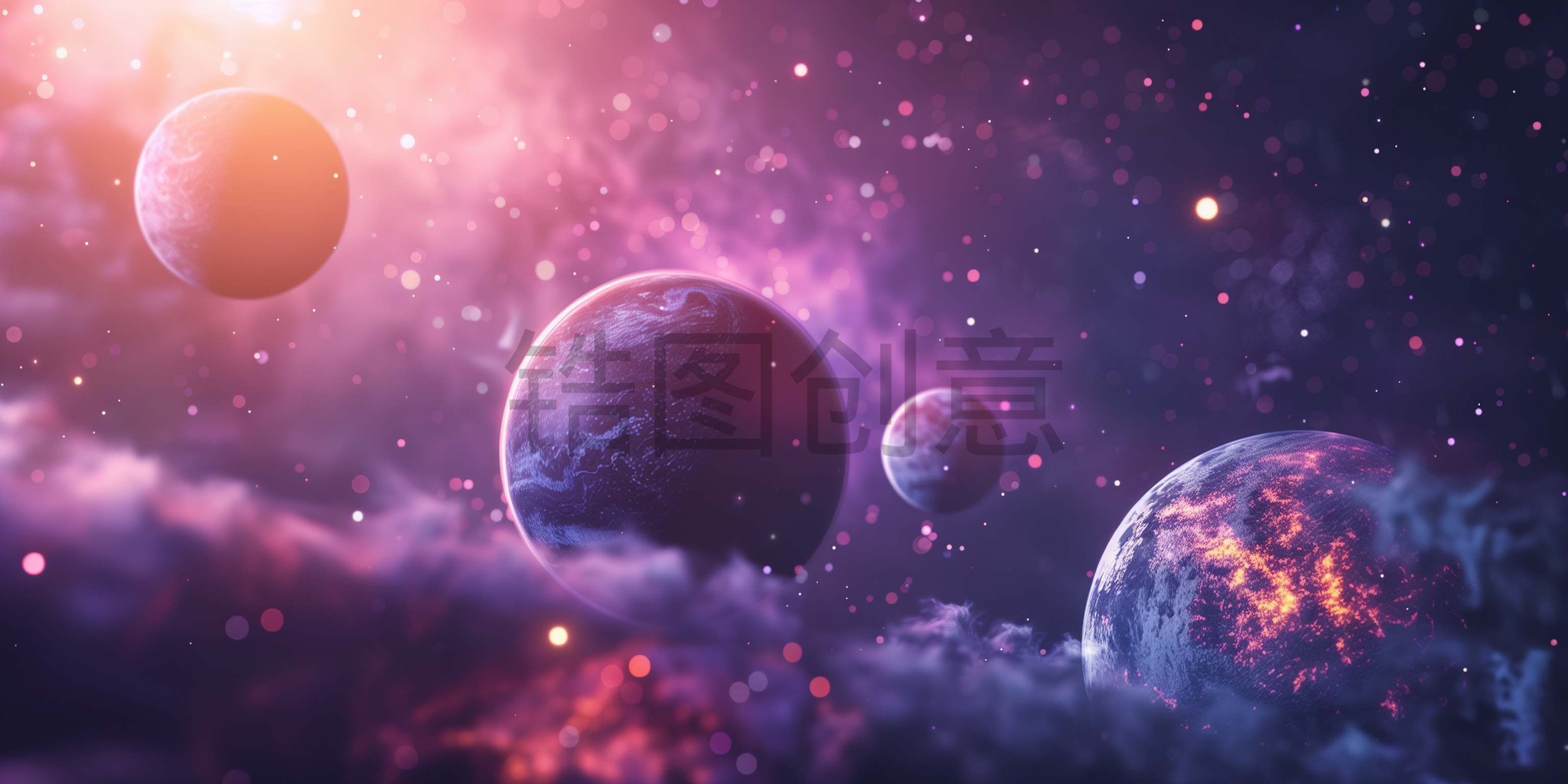 定设网-蓝色大气宇宙系列蓝光地球星球球体表面轮廓背景