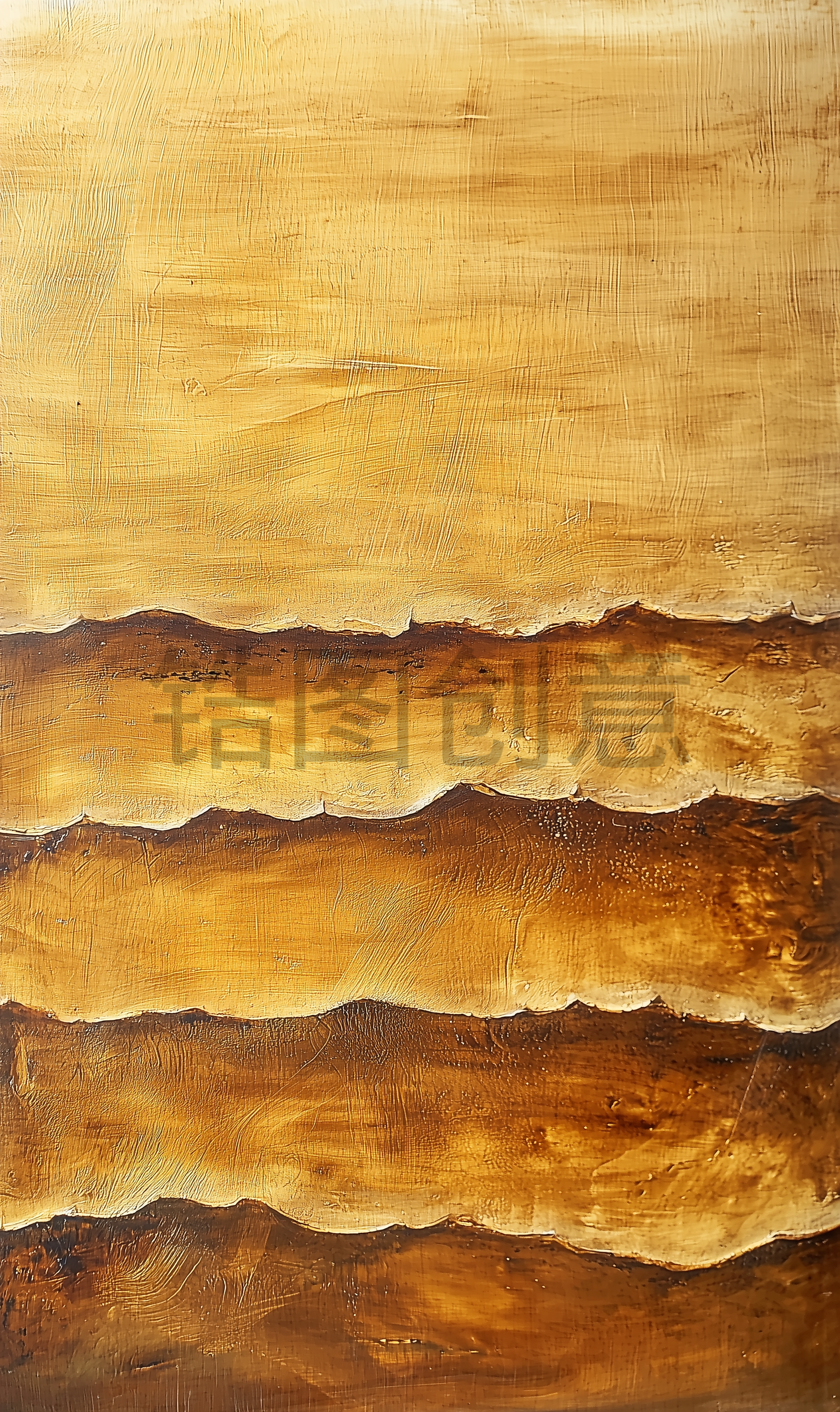 定设网-金色大海海浪艺术抽象风格