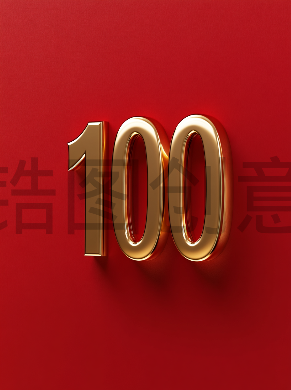 定设网-3d数字100立体字金属质感元素背景