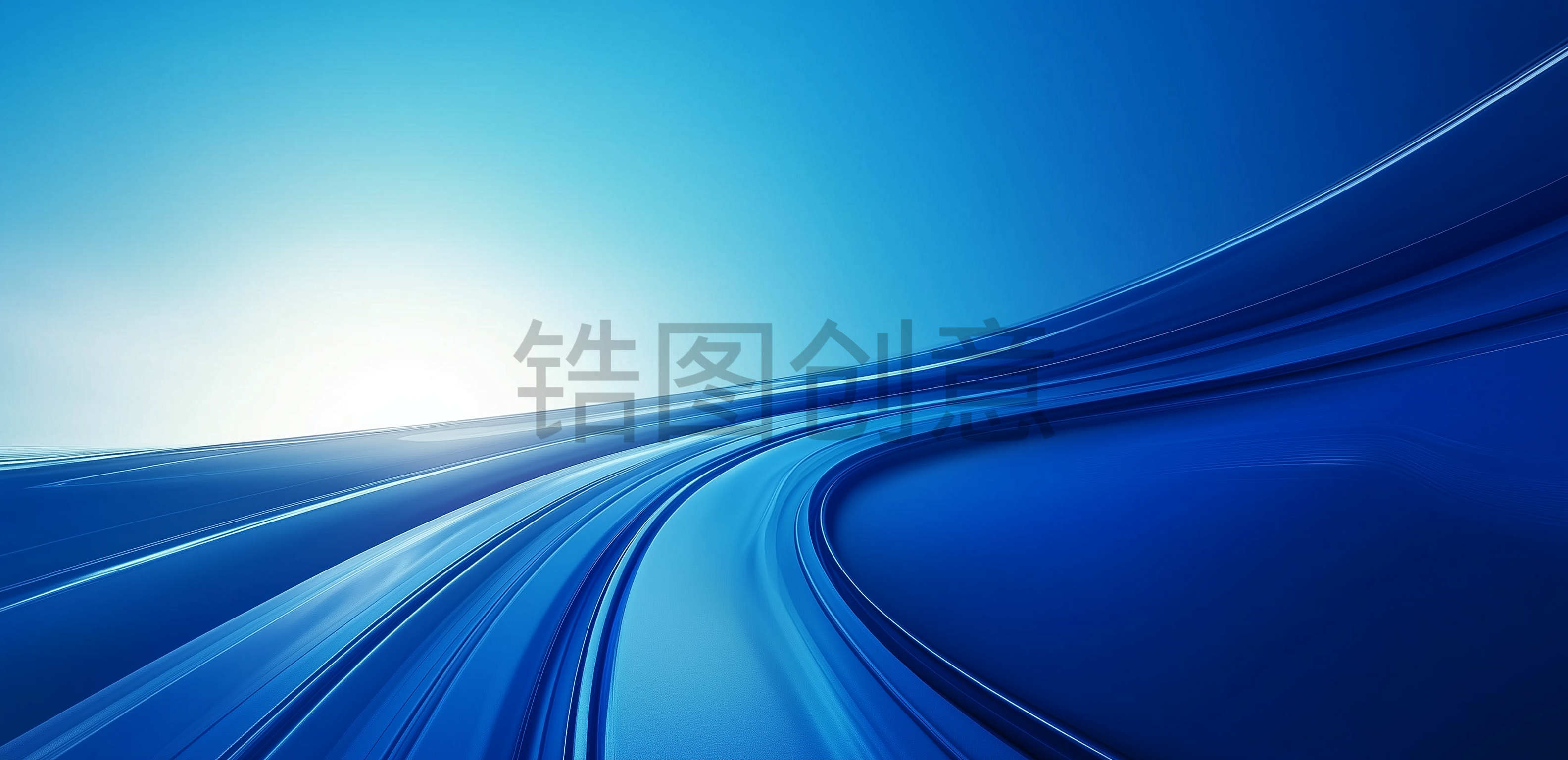 定设网-蓝色渐变曲线波浪状质感抽象背景