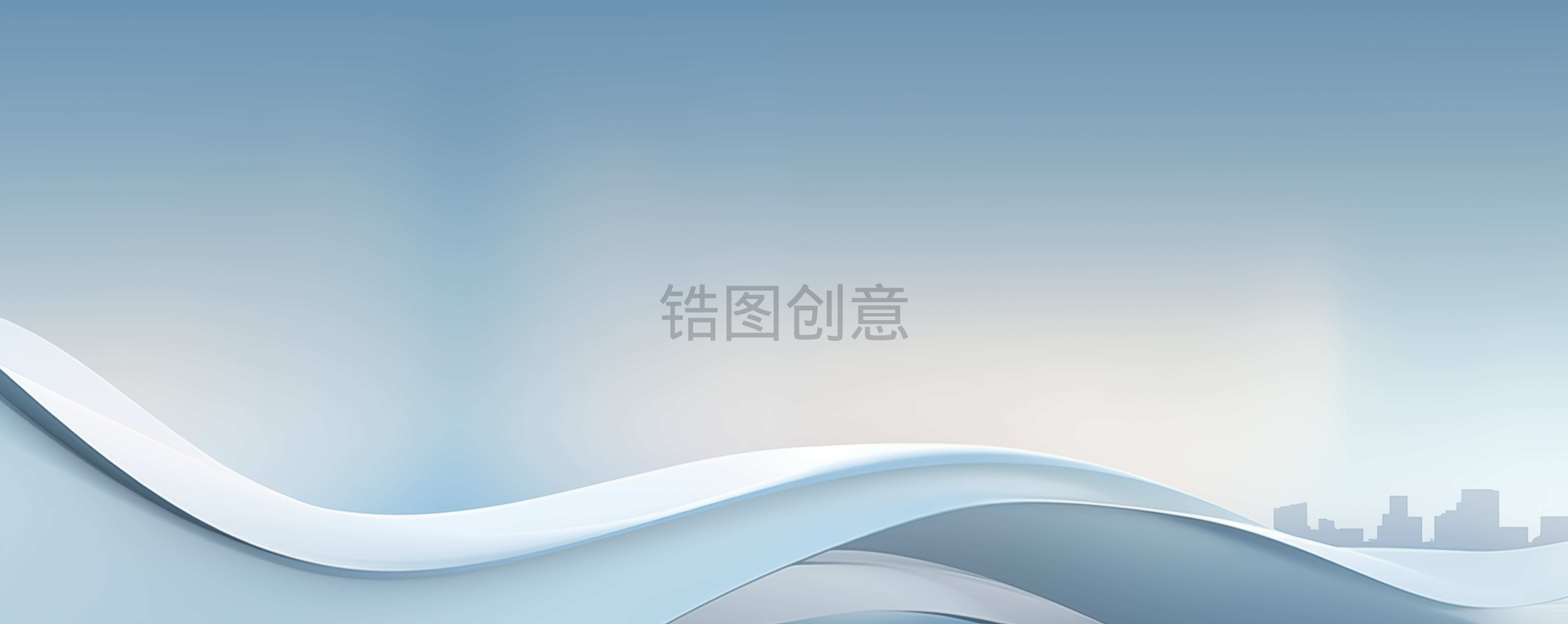 定设网-蓝色渐变曲线波浪状质感抽象背景