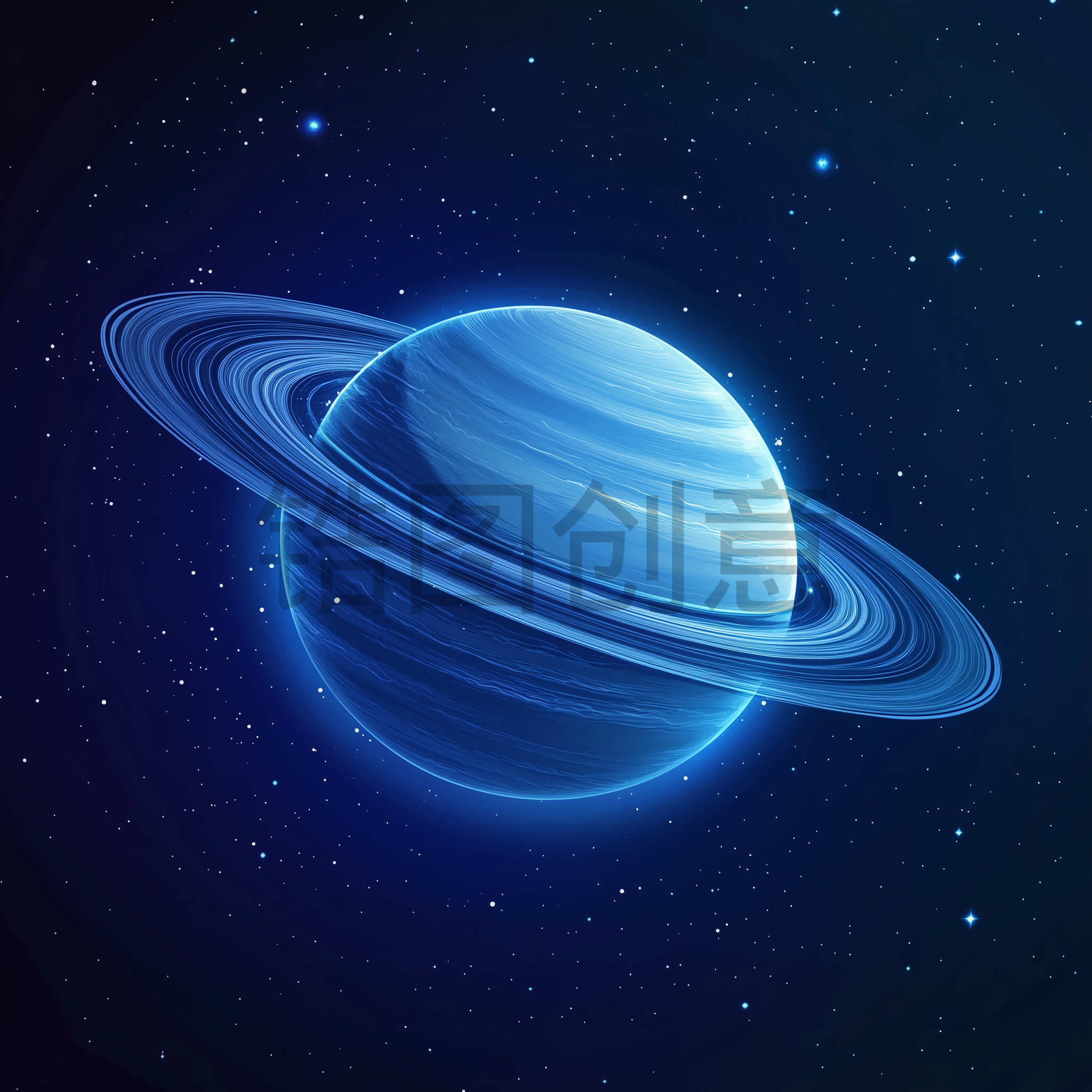 定设网-数字艺术蓝色星球地球球体元素素材