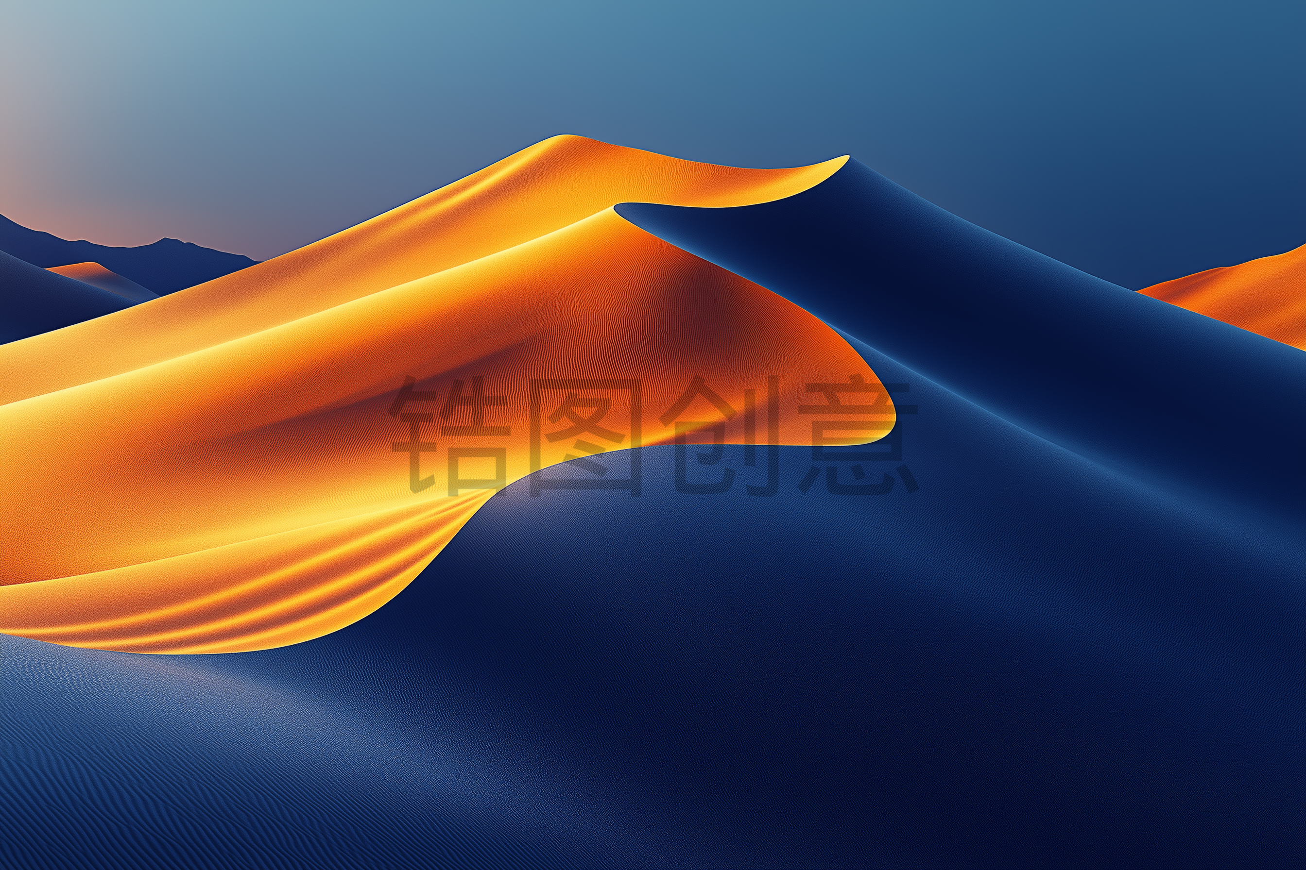 定设网-沙漠沙丘抽象流动曲线肌理材质背景