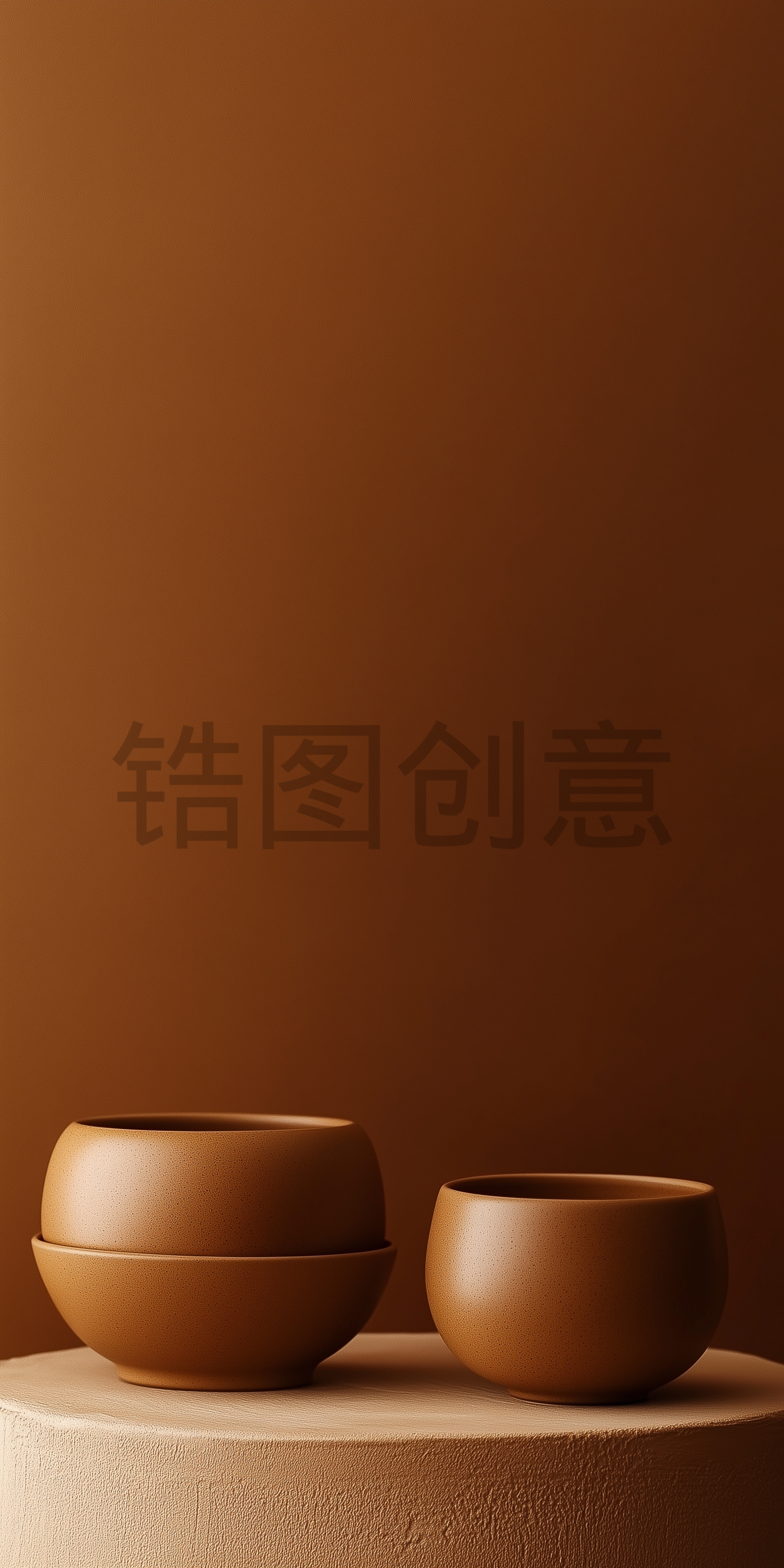 定设网-棕色咖色罐子简约质感背景