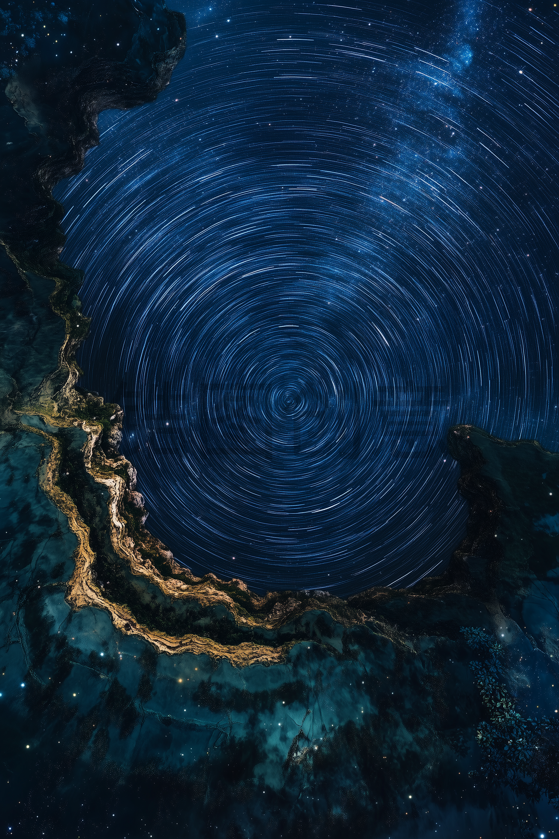 定设网-大自然夜空中银河星轨肌理质感背景