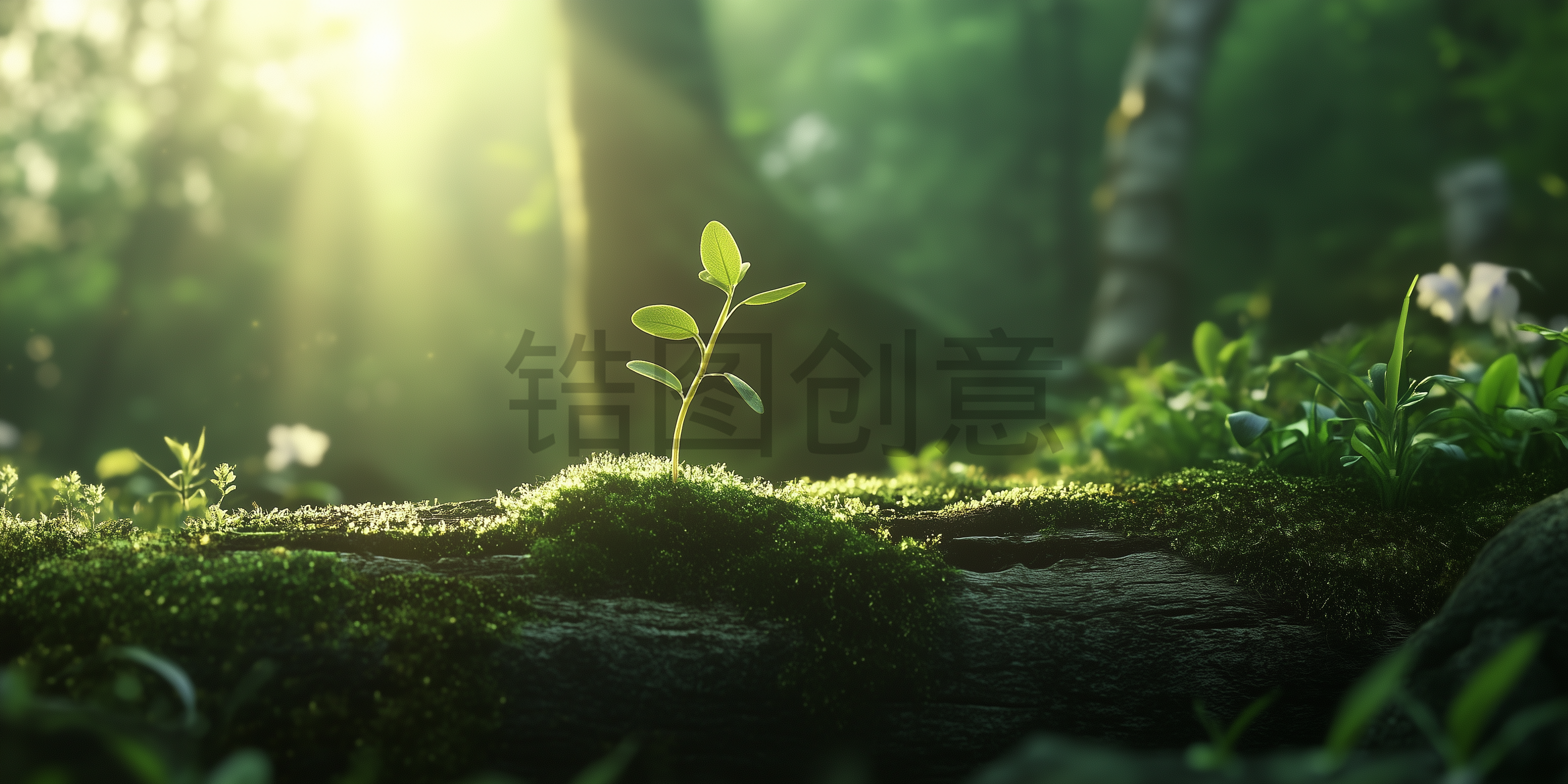 定设网-春天春季实景清新绿色植物发芽背景元素素材