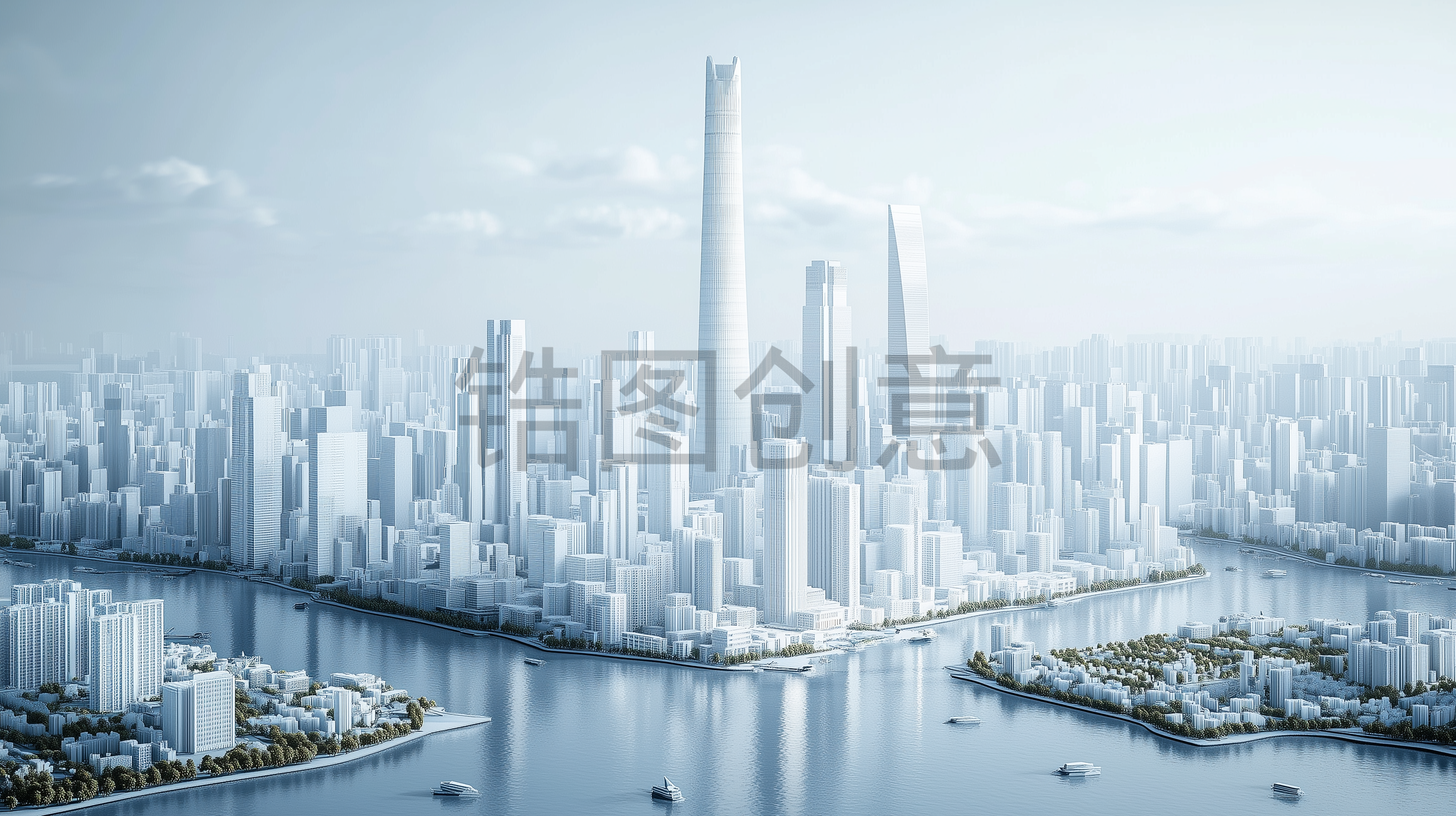 定设网-3D城市建筑模型背景素材