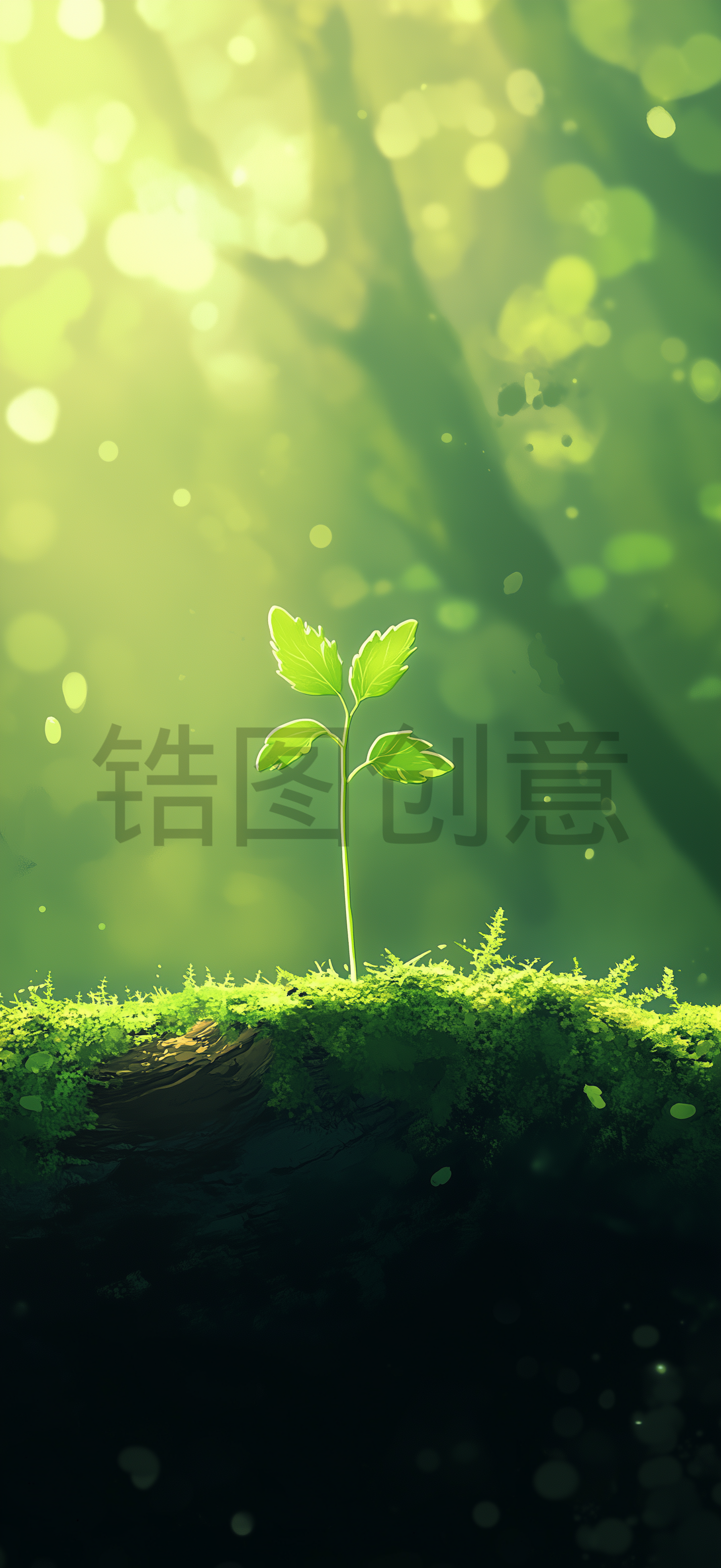 定设网-春天春季实景清新绿色植物发芽背景元素素材