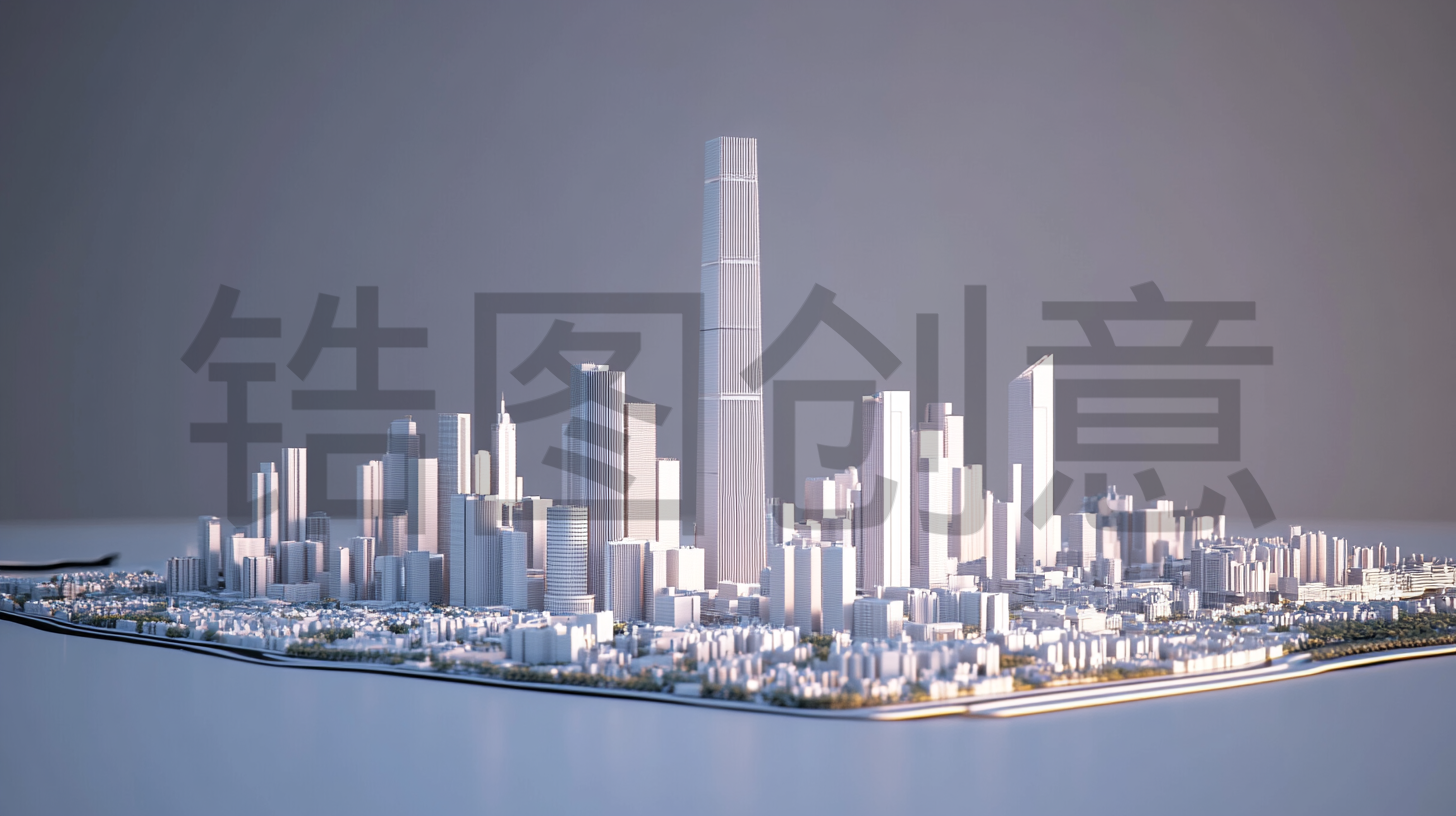 定设网-3D抽象城市建筑模型背景素材