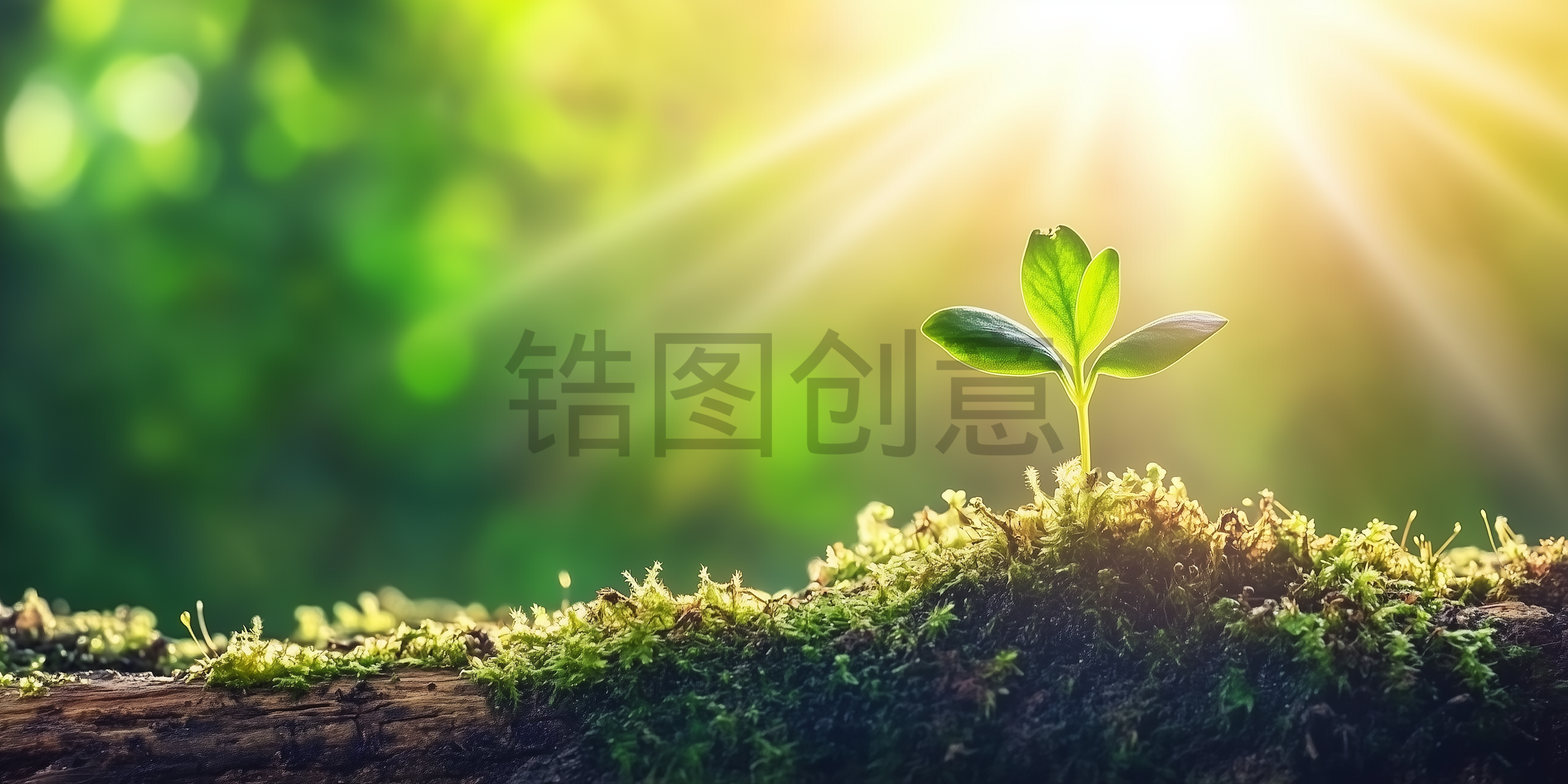 定设网-春天春季实景清新绿色植物发芽背景元素素材