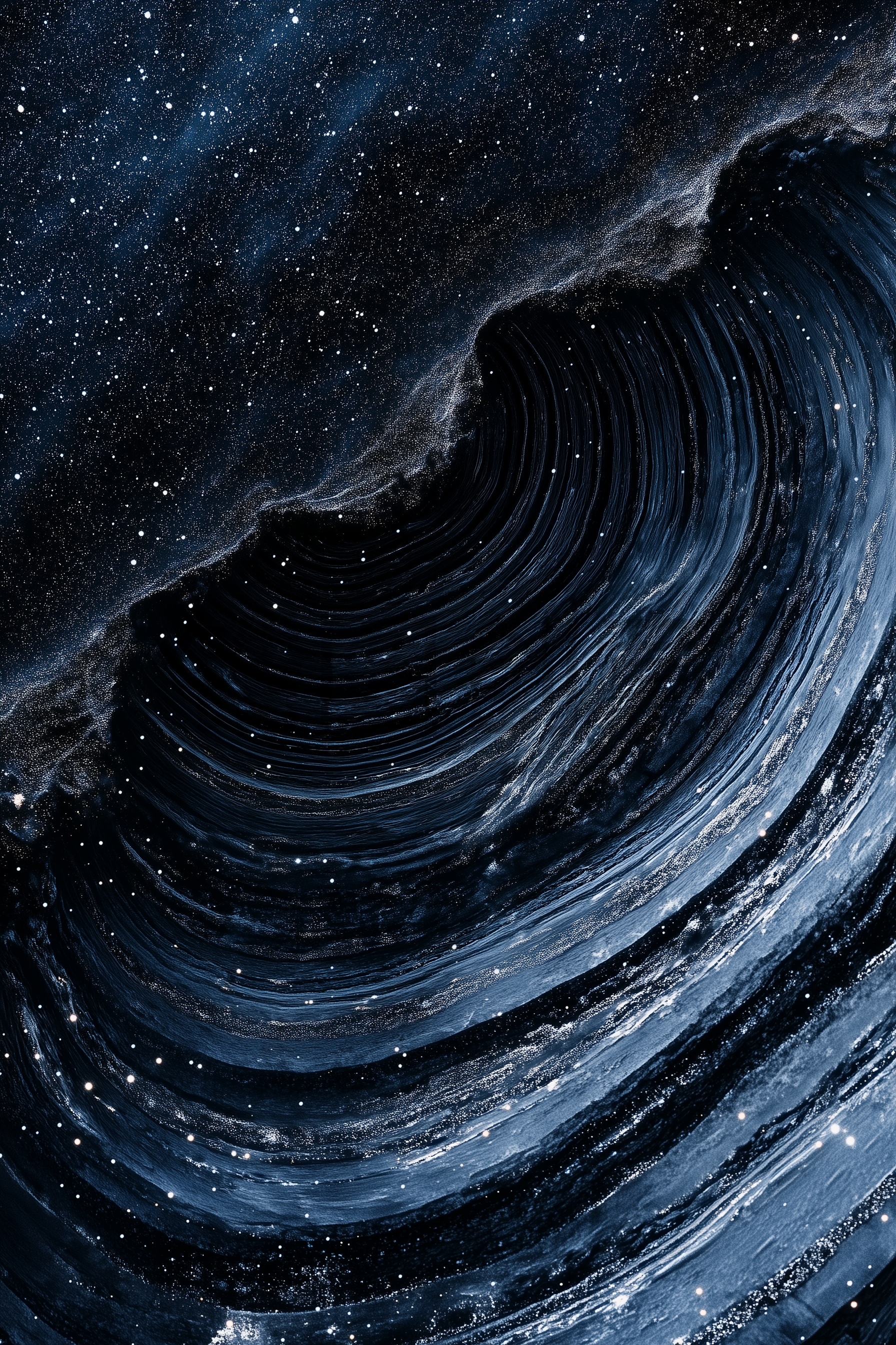 定设网-大自然夜空中银河星轨漩涡肌理质感背景